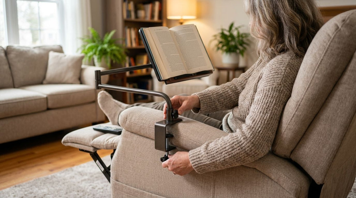 Attaching a book holder stand to your lift chair