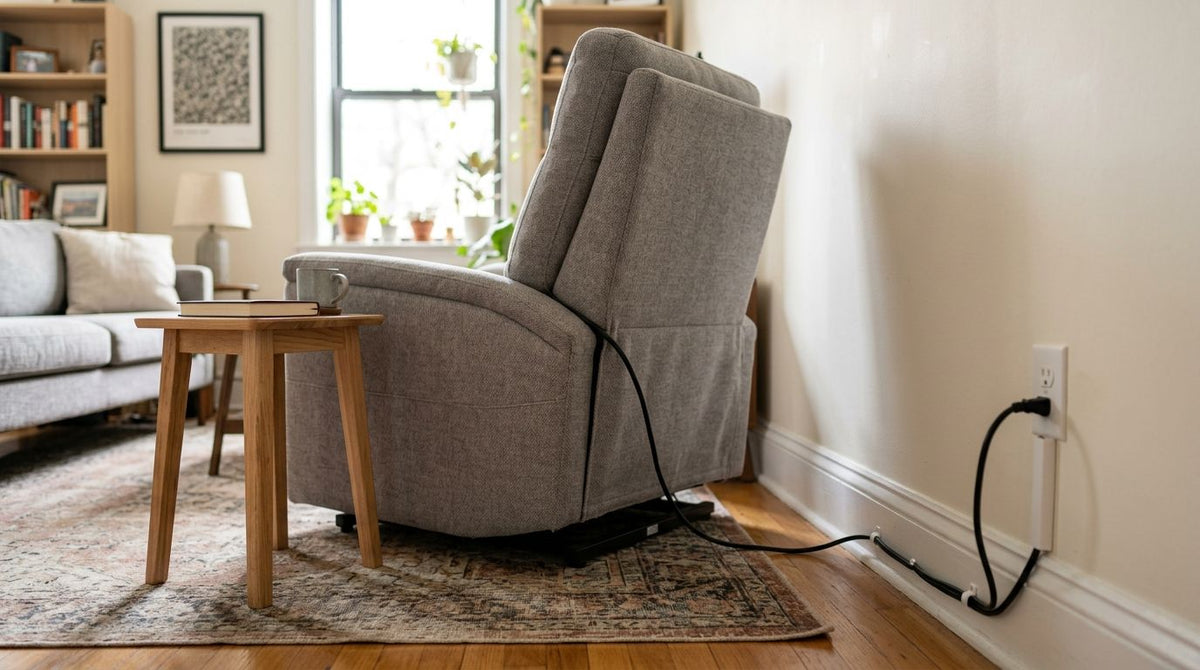 Routing lift chair power cords safely in small apartments