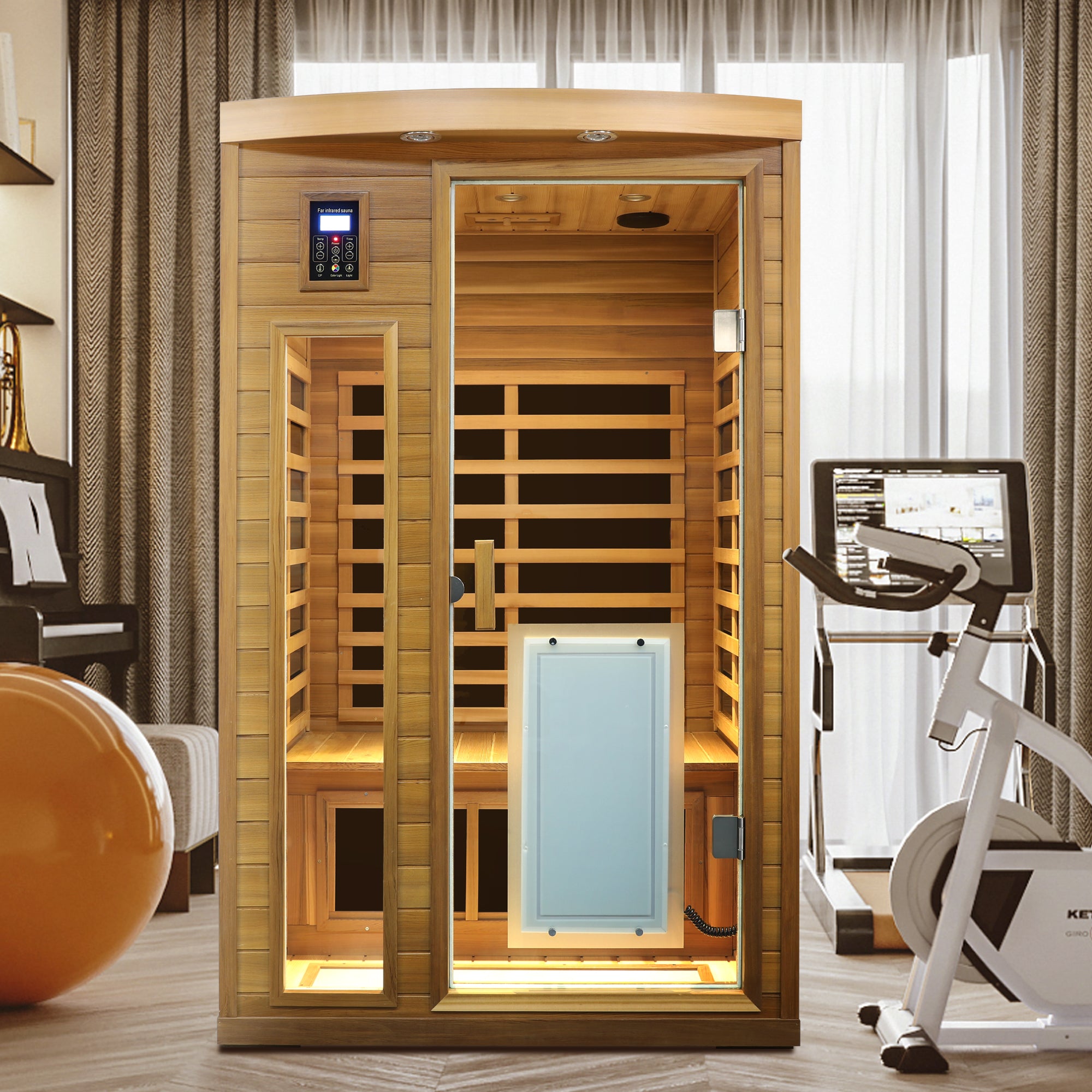 Low EMF 2-Person Red Cedar Far-Infrared Indoor Sauna