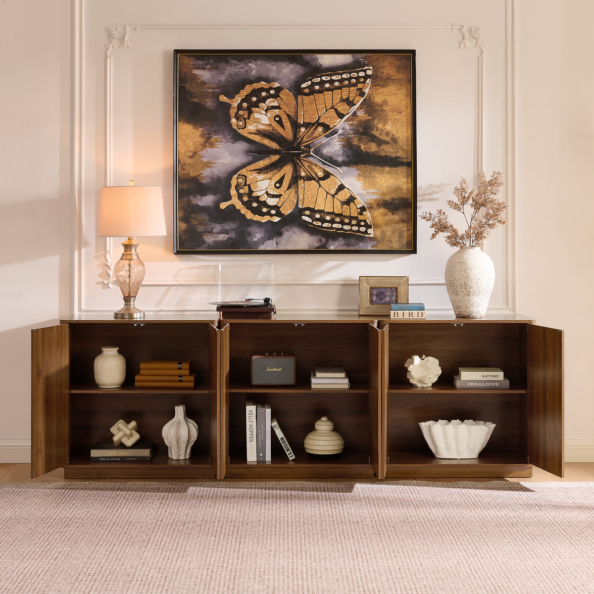 Modern 2-Door Freestanding Storage Cabinet