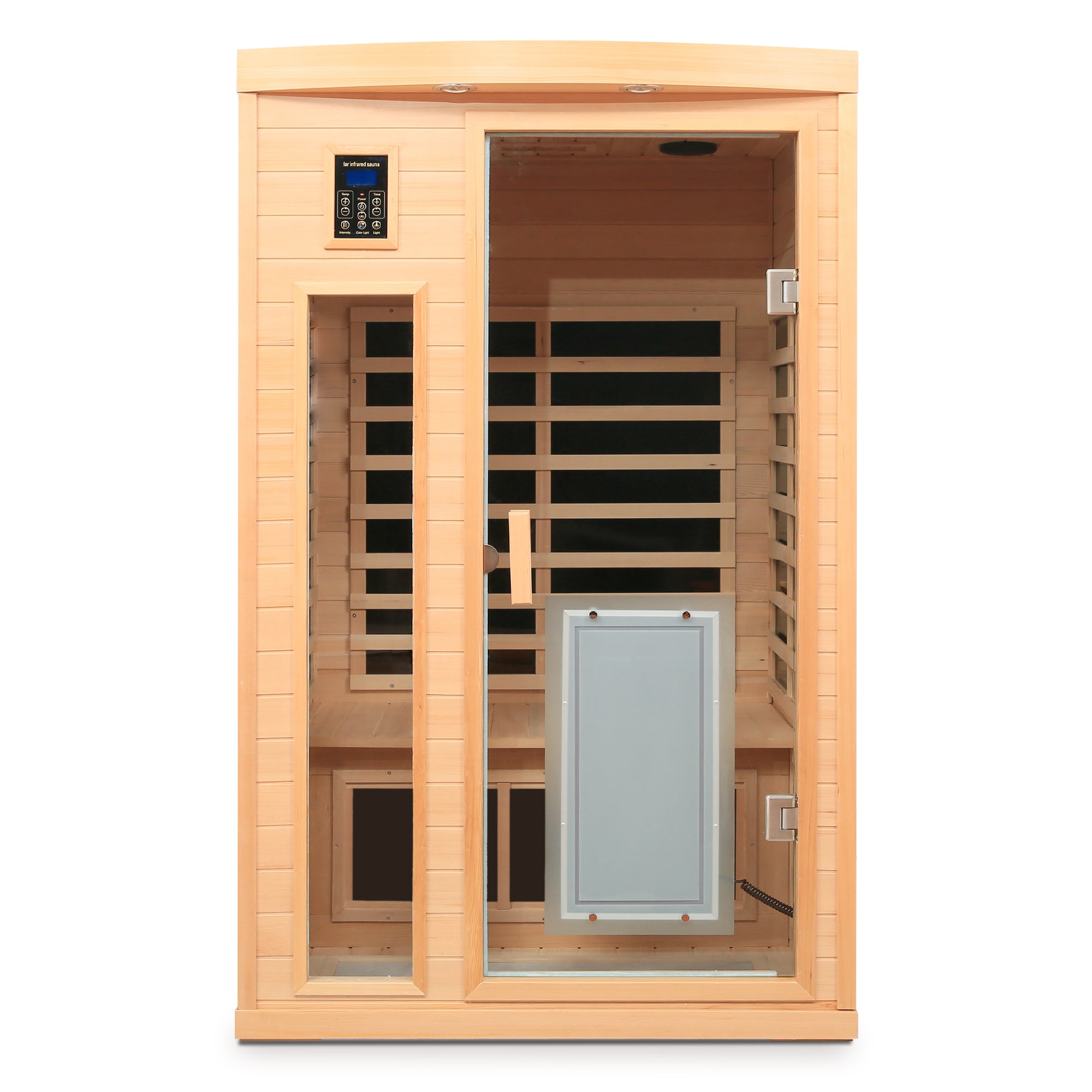 Low EMF Hemlock Far-Infrared 2-Person Indoor Sauna with Glass Door Heater