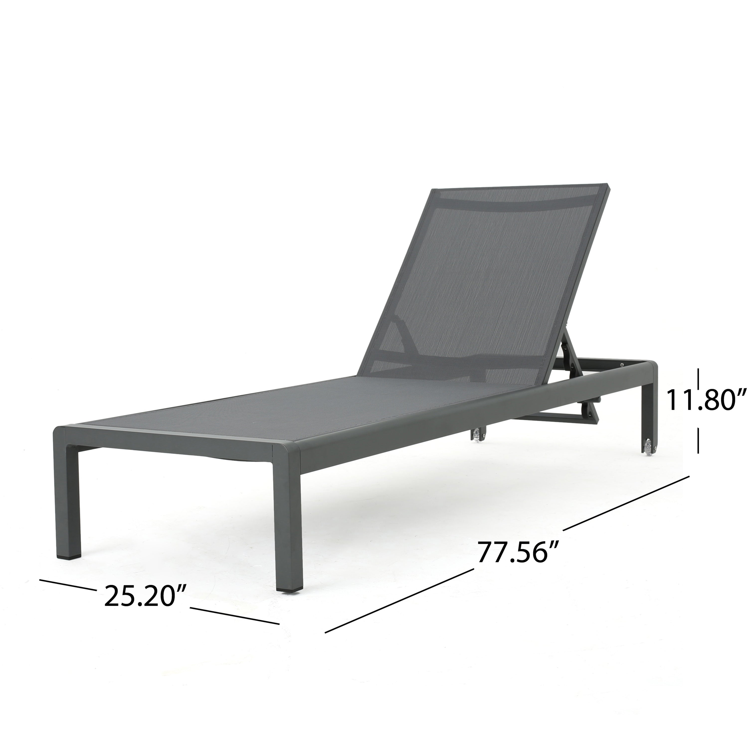 **Cape Coral Gray Chaise Lounge Chairs – Comfortable Outdoor Reclining Chairs, Set of 2**