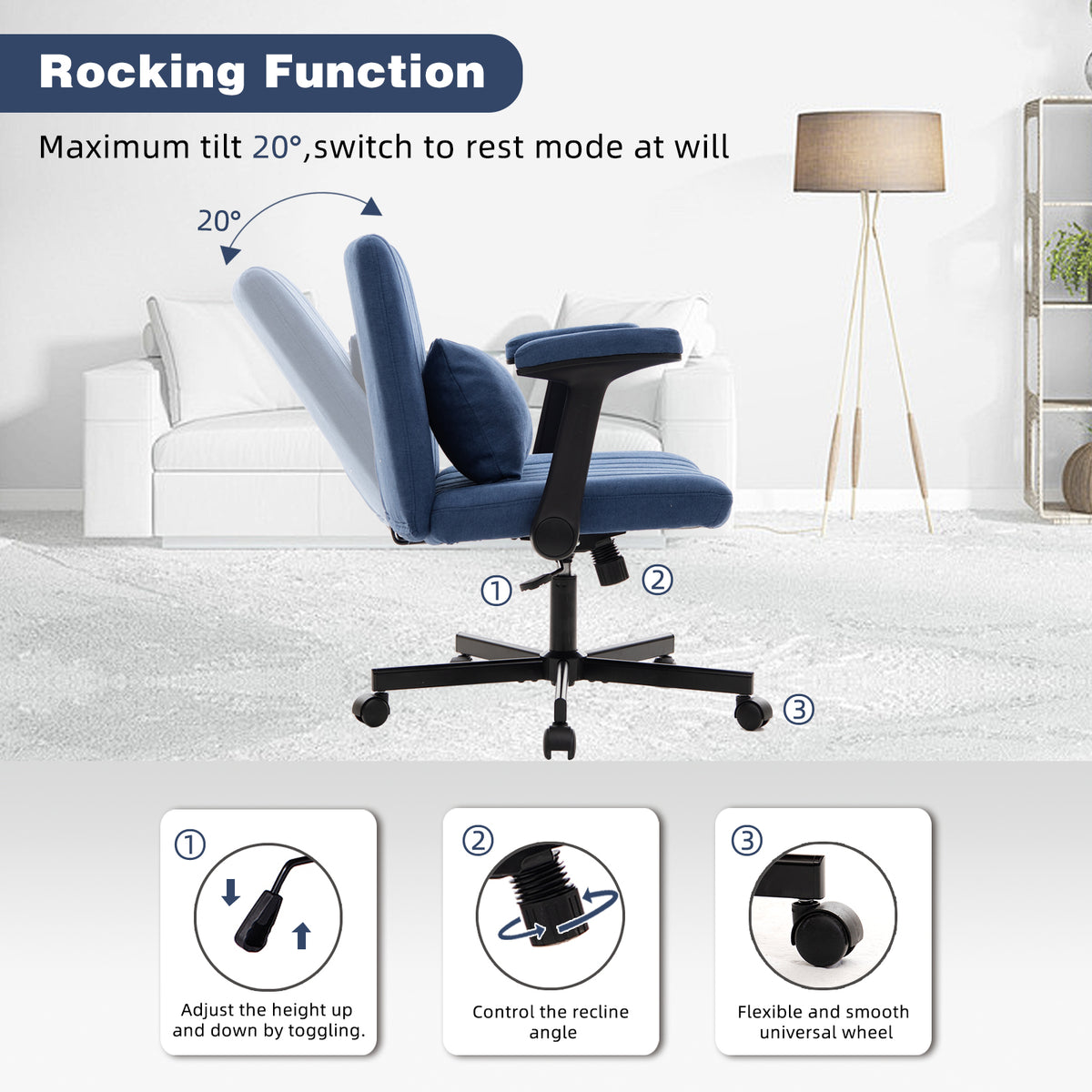 Modern Criss-Cross Armrest Office Chair