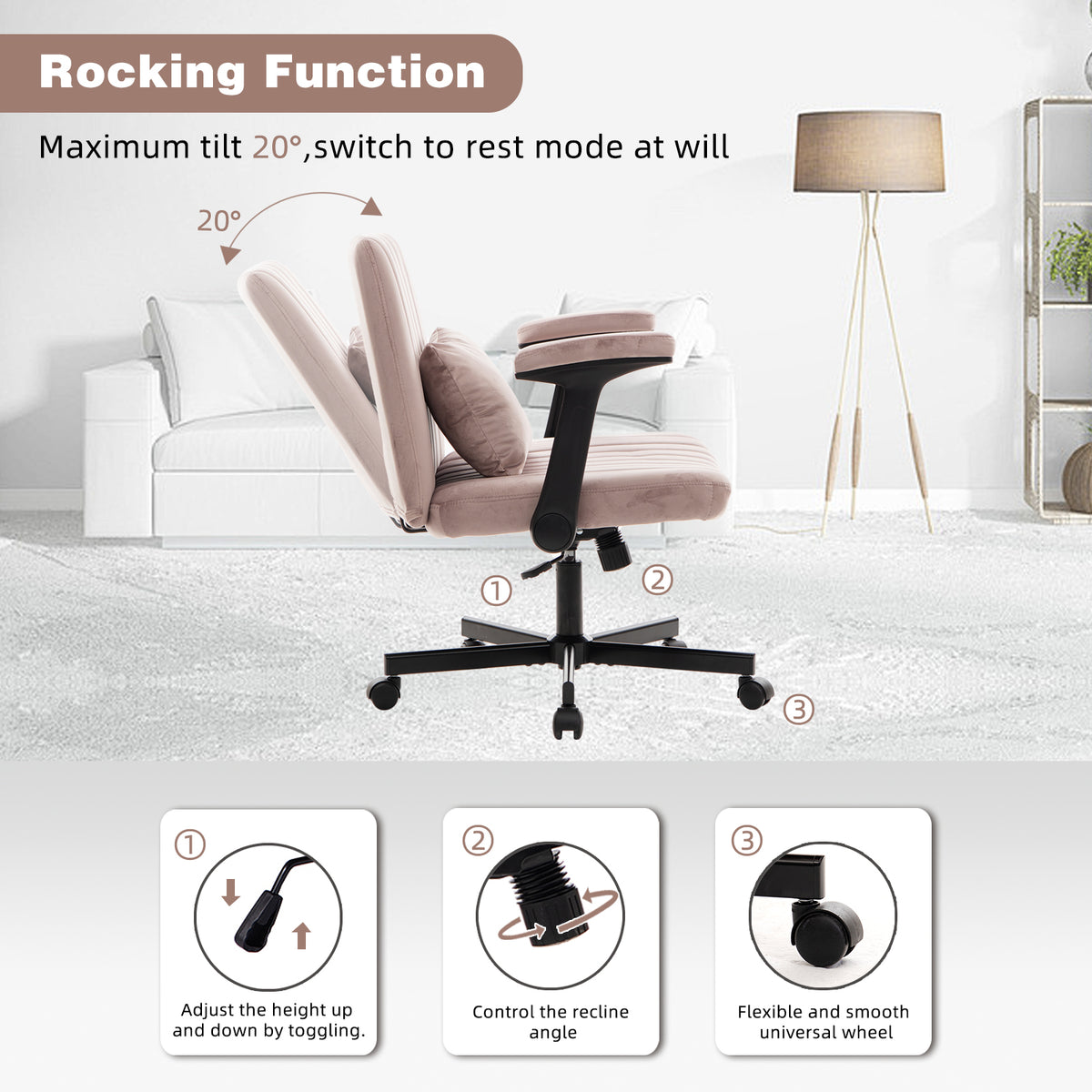 Modern Criss-Cross Armrest Office Chair
