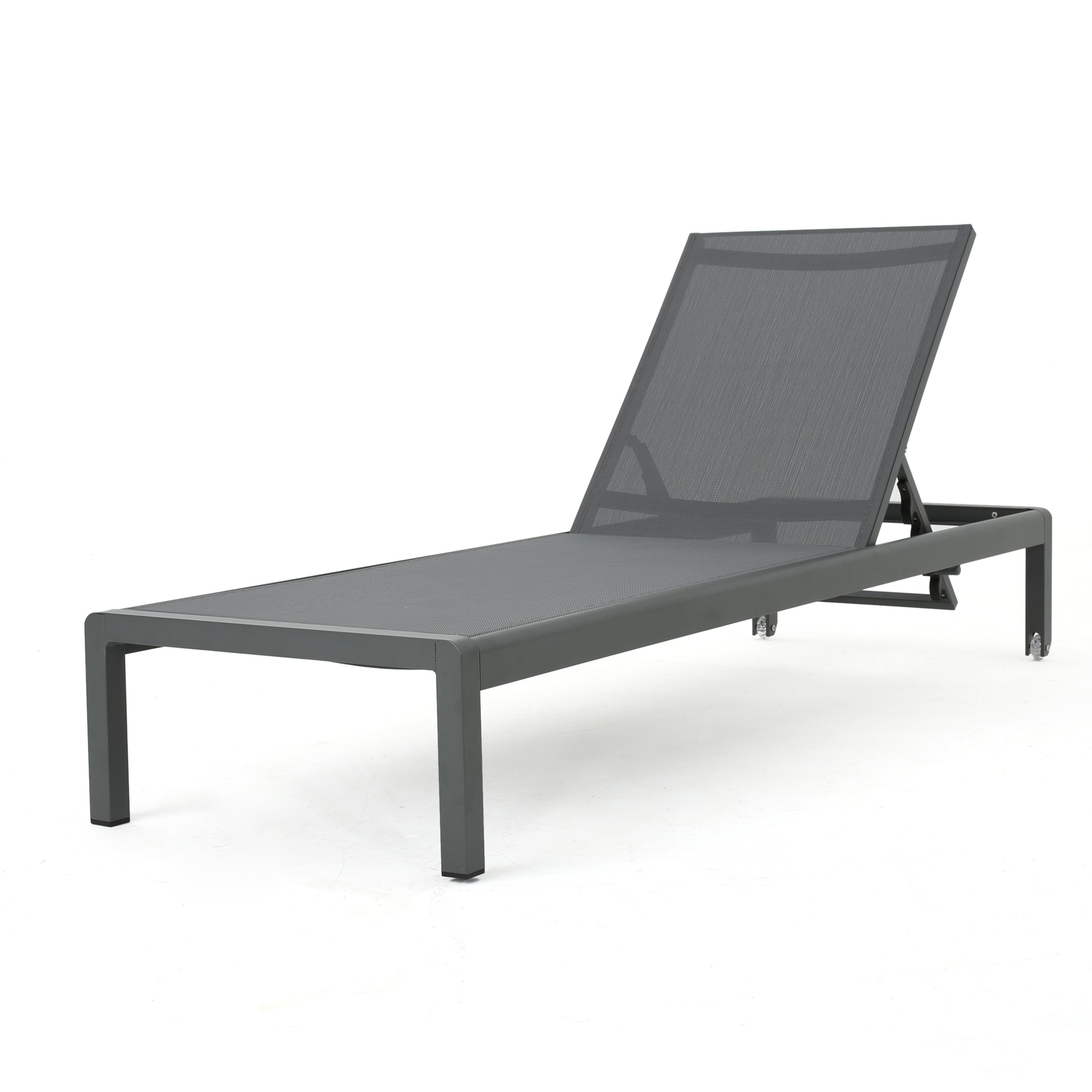 **Cape Coral Gray Chaise Lounge Chairs – Comfortable Outdoor Reclining Chairs, Set of 2**