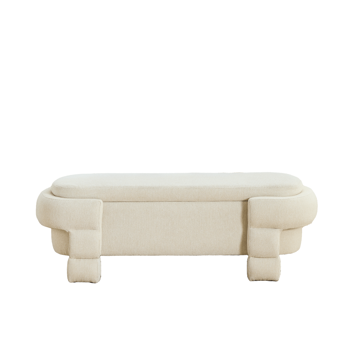 48.8" Chenille Storage Bench with Cushioned Seat