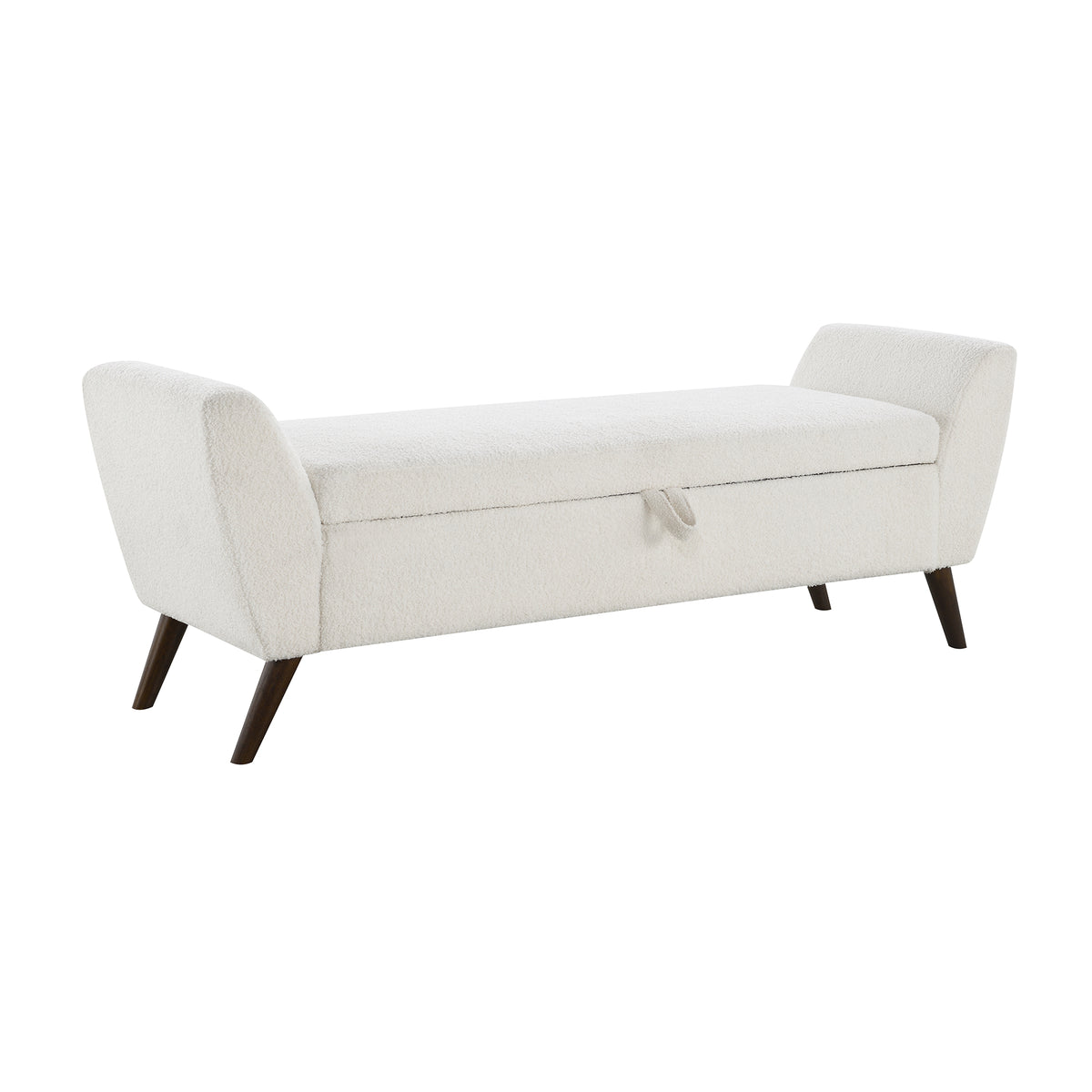 60" Teddy Cream Storage Bench