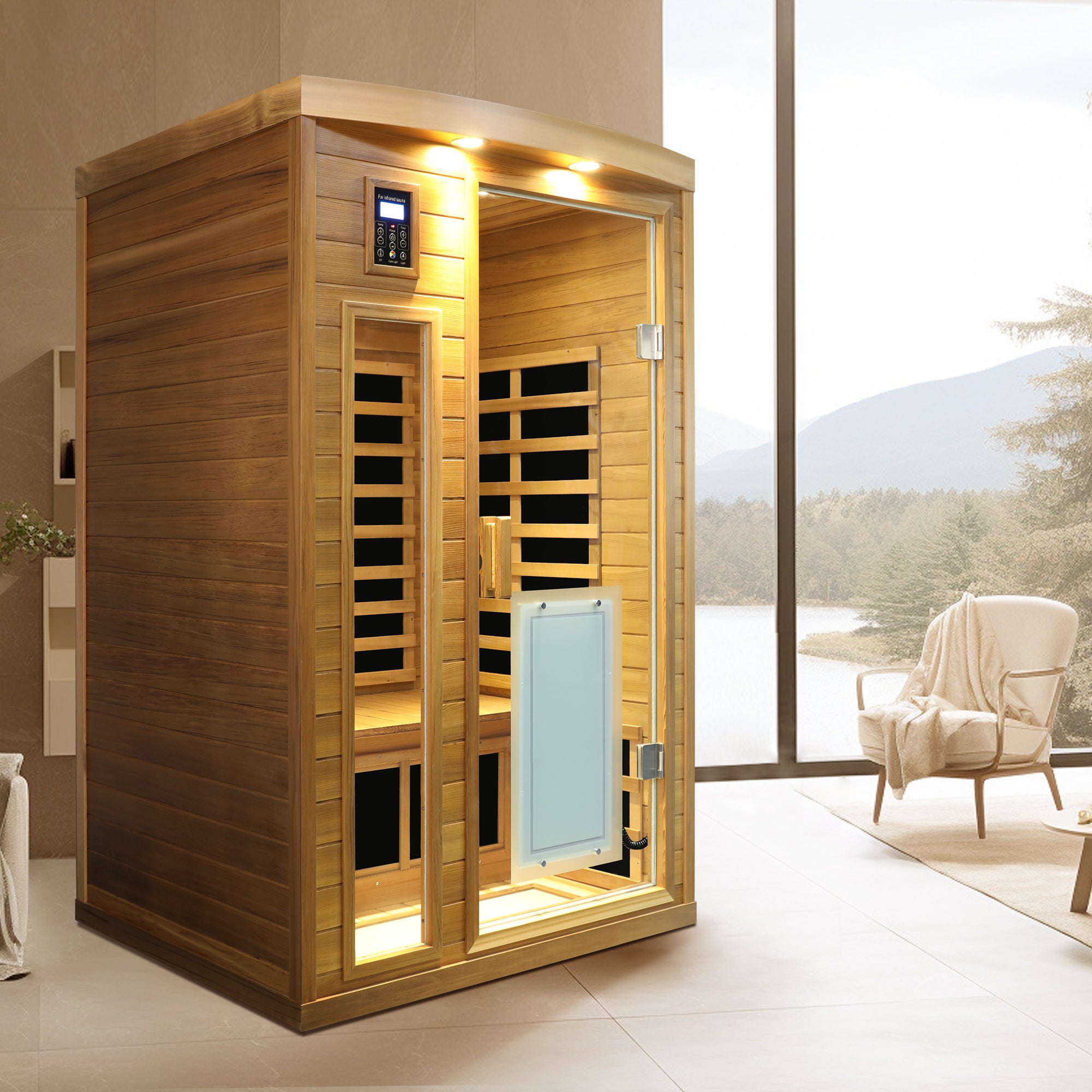 Low EMF 2-Person Red Cedar Far-Infrared Indoor Sauna