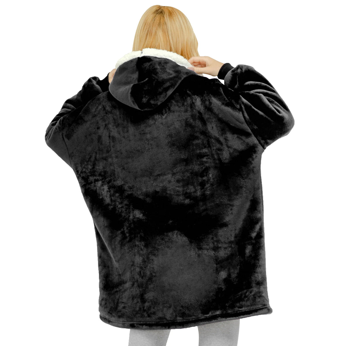 Oversized Hooded Wearable Blanket with Sleeves