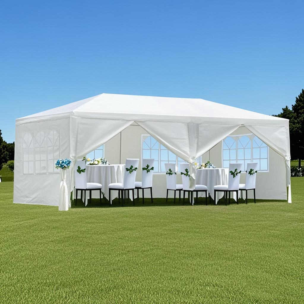 10x20' Outdoor Garden Gazebo Tent with 6 Removable Sidewalls