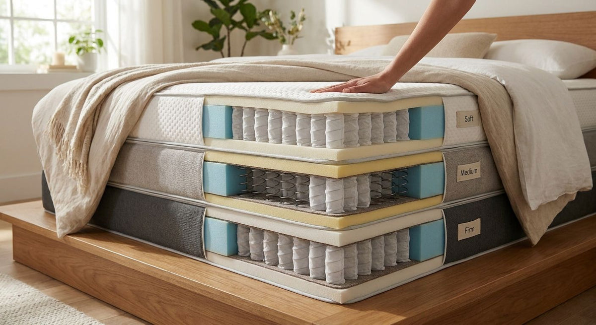 Hybrid mattresses ranked by firmness level