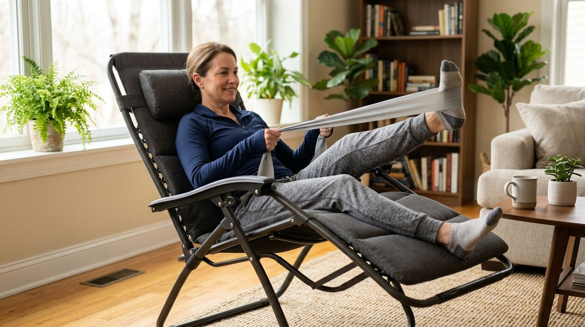 A home physical therapy routine using a zero gravity recliner