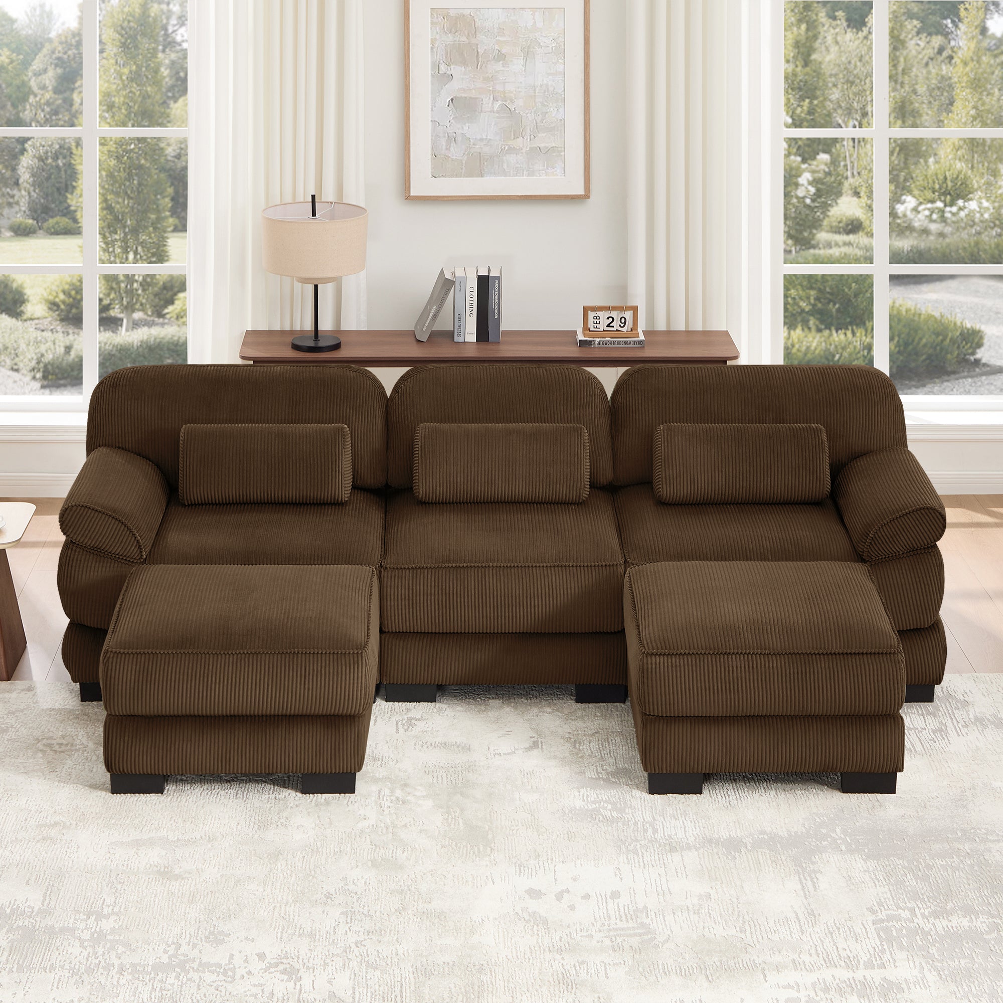 Lunaro Luxe Ribbed Corduroy Modular Sofa