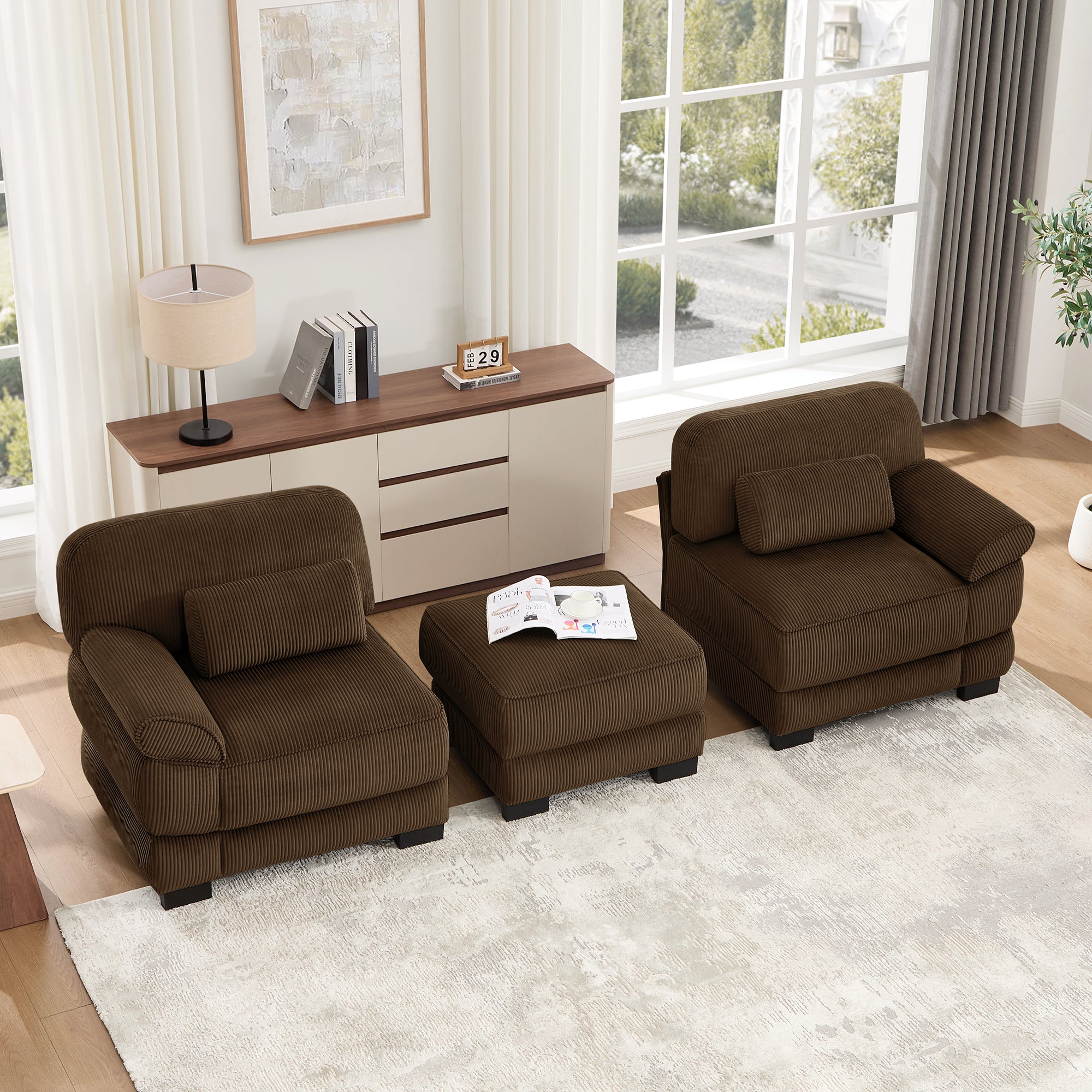 Lunaro Luxe Ribbed Corduroy Modular Sofa