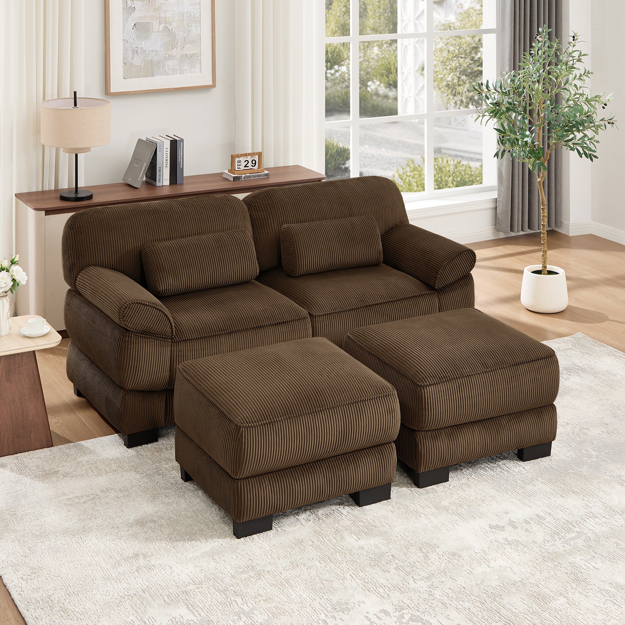 Lunaro Luxe Ribbed Corduroy Modular Sofa