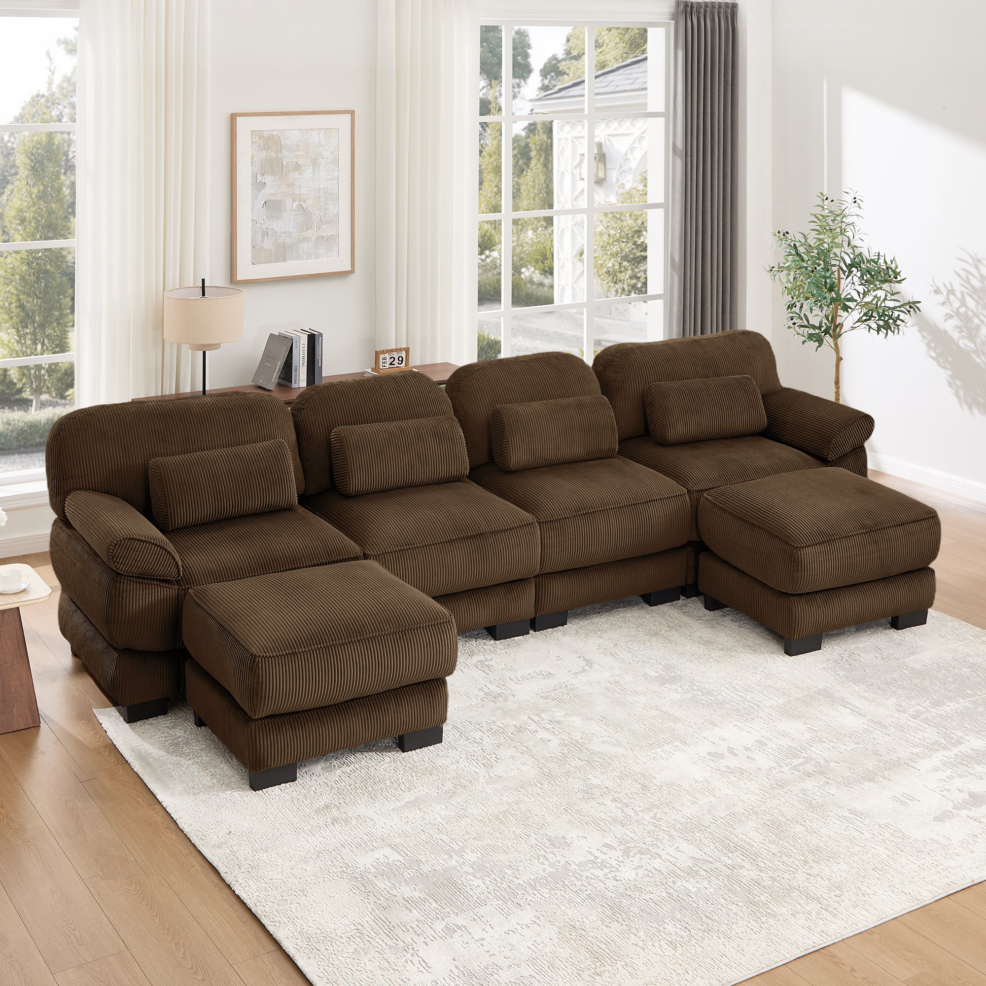Lunaro Luxe Ribbed Corduroy Modular Sofa