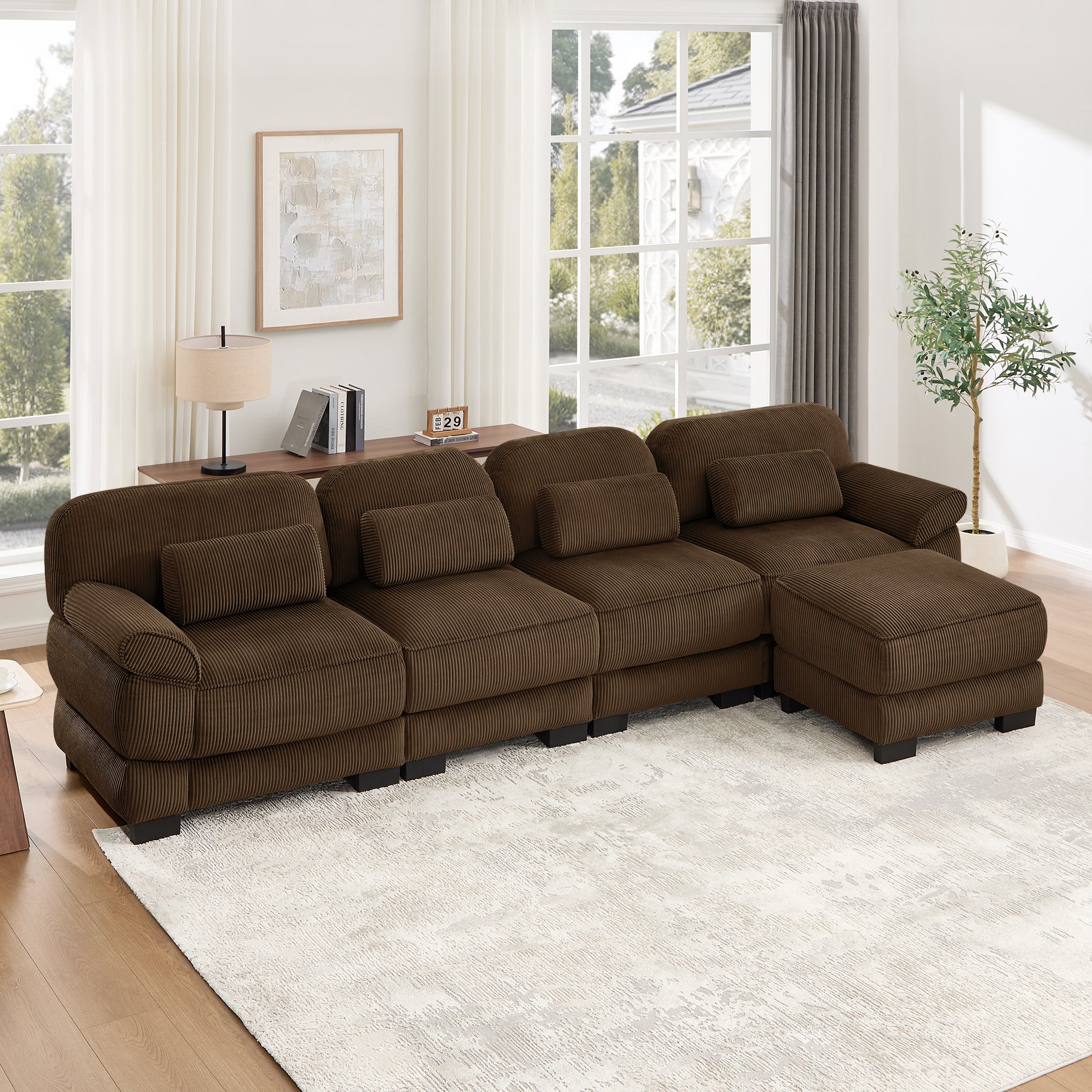 Lunaro Luxe Ribbed Corduroy Modular Sofa