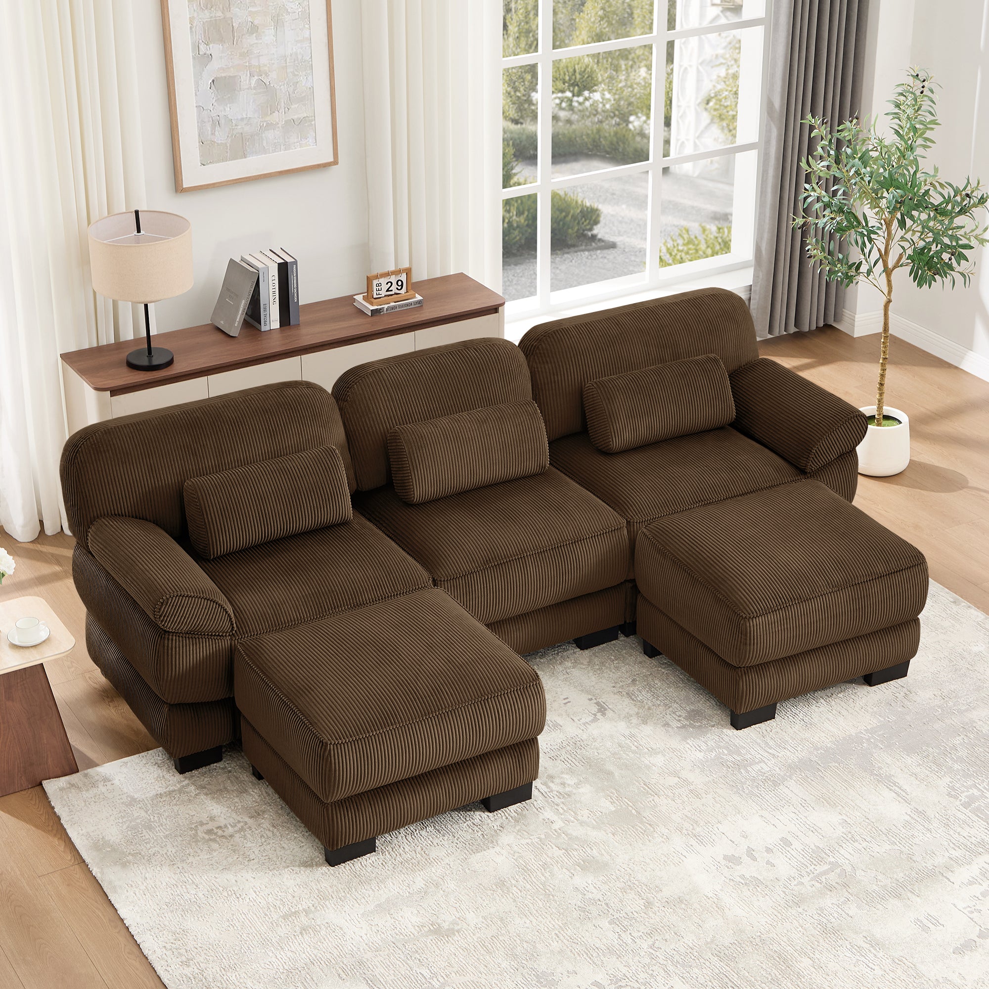 Lunaro Luxe Ribbed Corduroy Modular Sofa