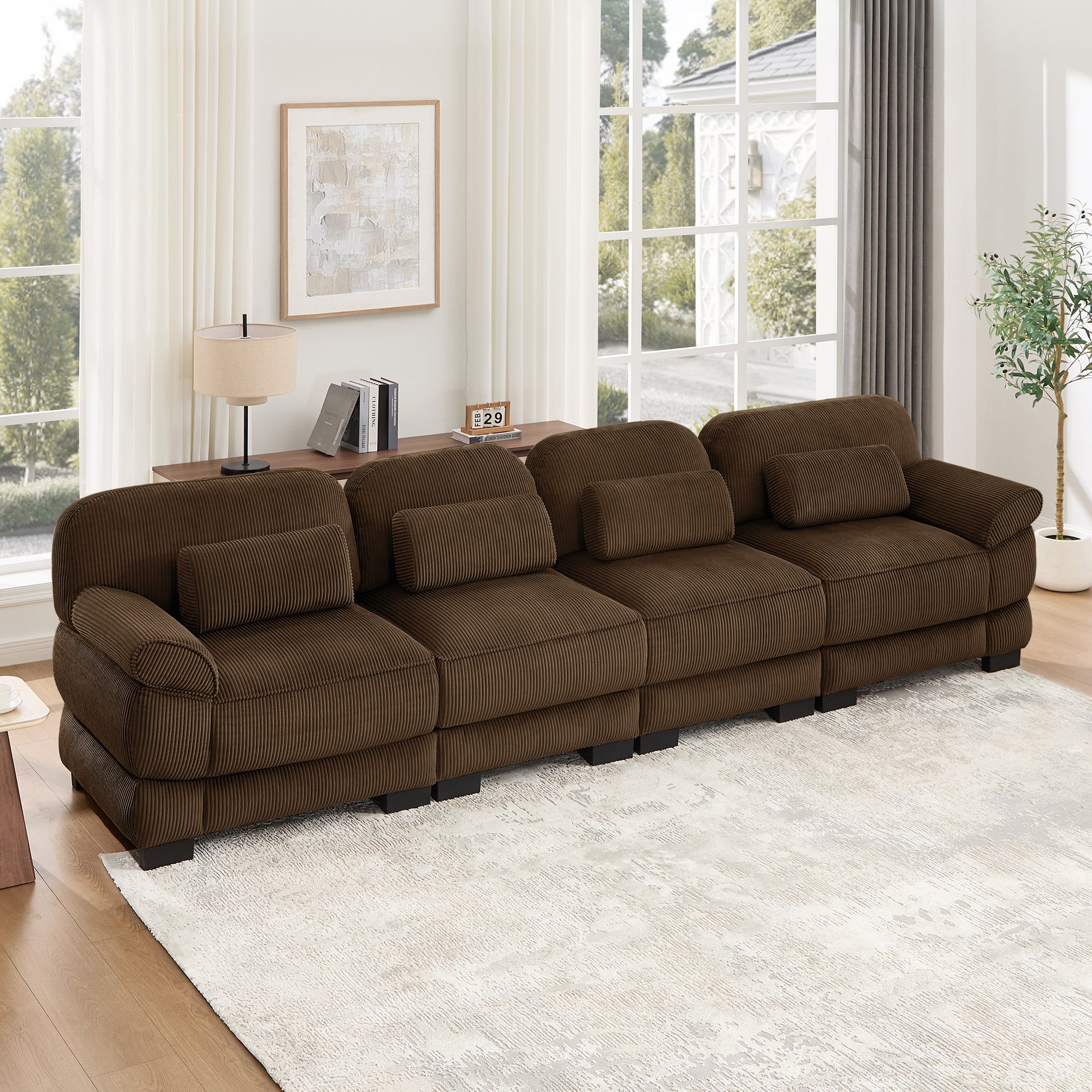 Lunaro Luxe Ribbed Corduroy Modular Sofa