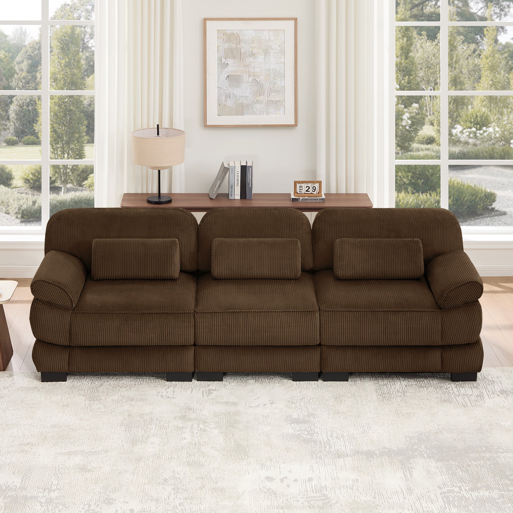 Lunaro Luxe Ribbed Corduroy Modular Sofa