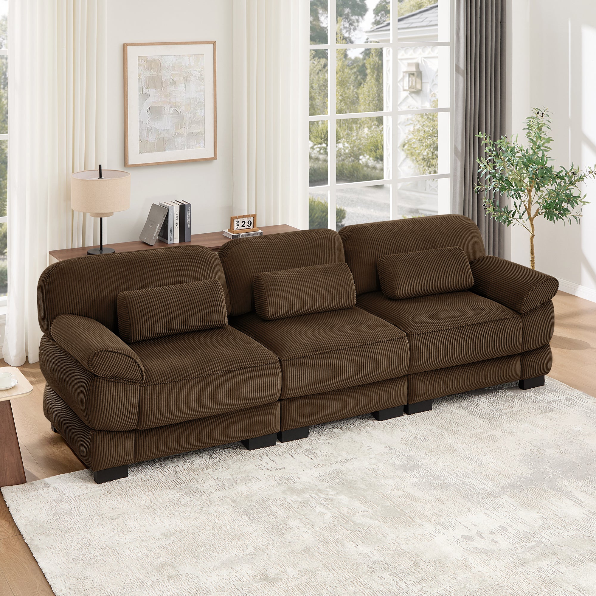 Lunaro Luxe Ribbed Corduroy Modular Sofa