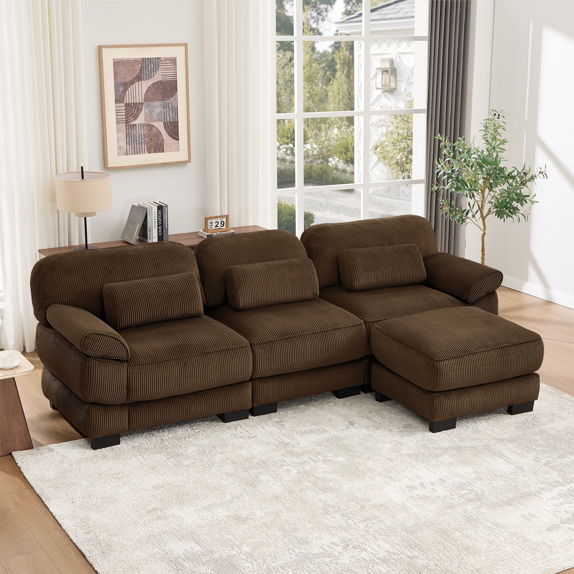 Lunaro Luxe Ribbed Corduroy Modular Sofa