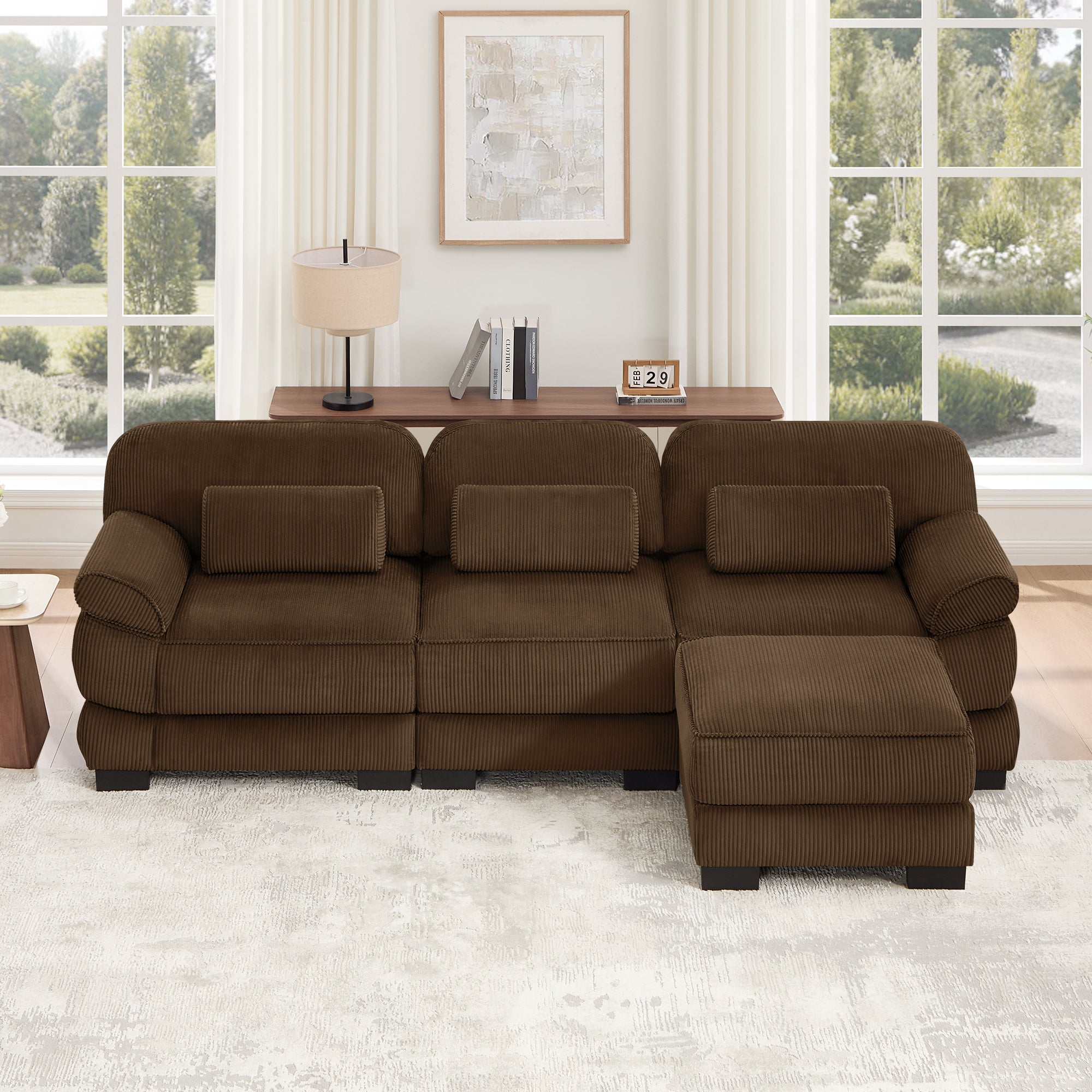 Lunaro Luxe Ribbed Corduroy Modular Sofa