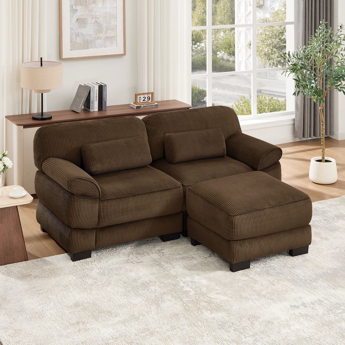 Lunaro Luxe Ribbed Corduroy Modular Sofa