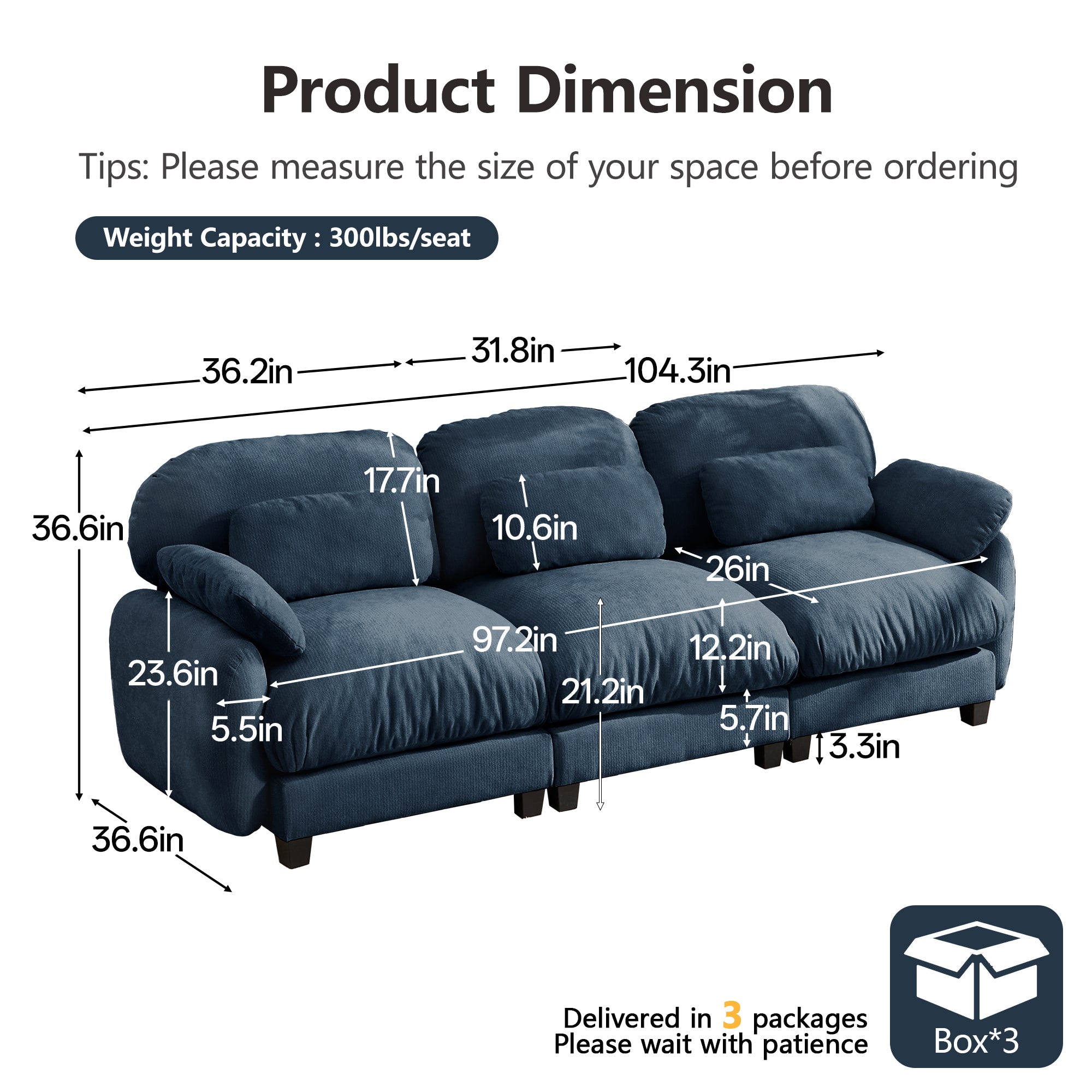 Cloudmere Modern Chenille Modular Sofa