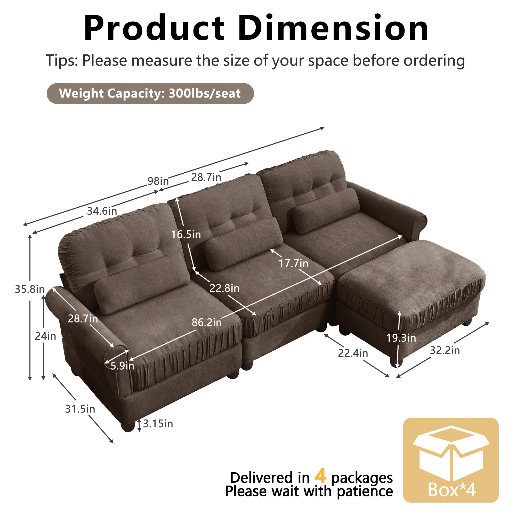 Roselle Classic Chenille Modular Sofa