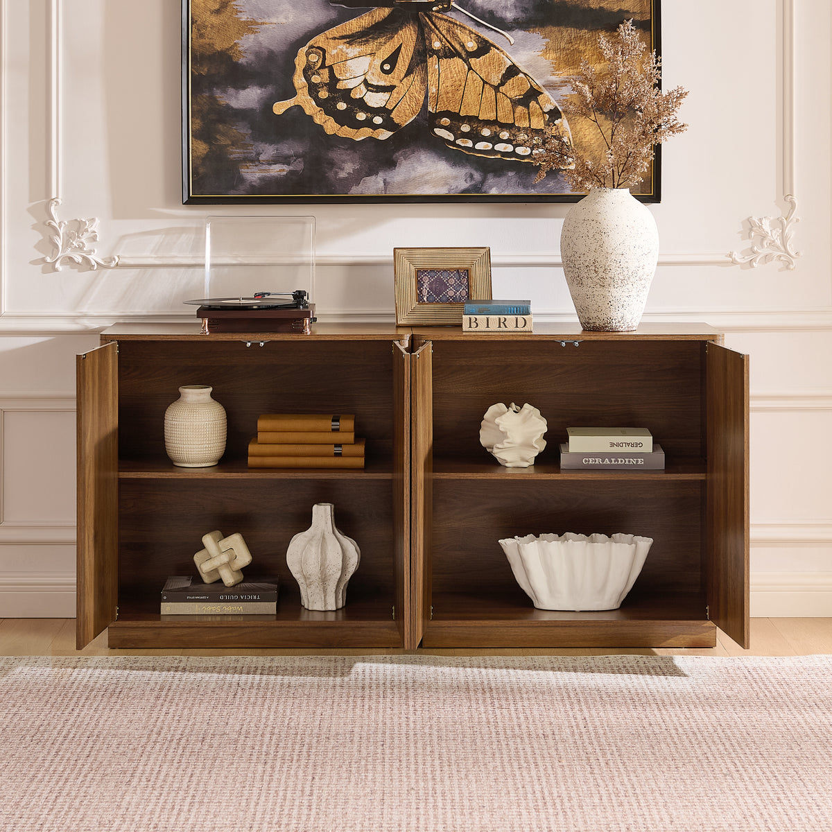 Modern 2-Door Freestanding Storage Cabinet
