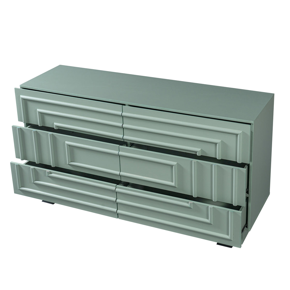 57.2" 6-Drawer Modern Dresser