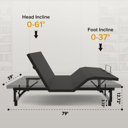 Adjustable Bed Base Frame – King / Queen Size Zero Gravity with USB & Nightlight