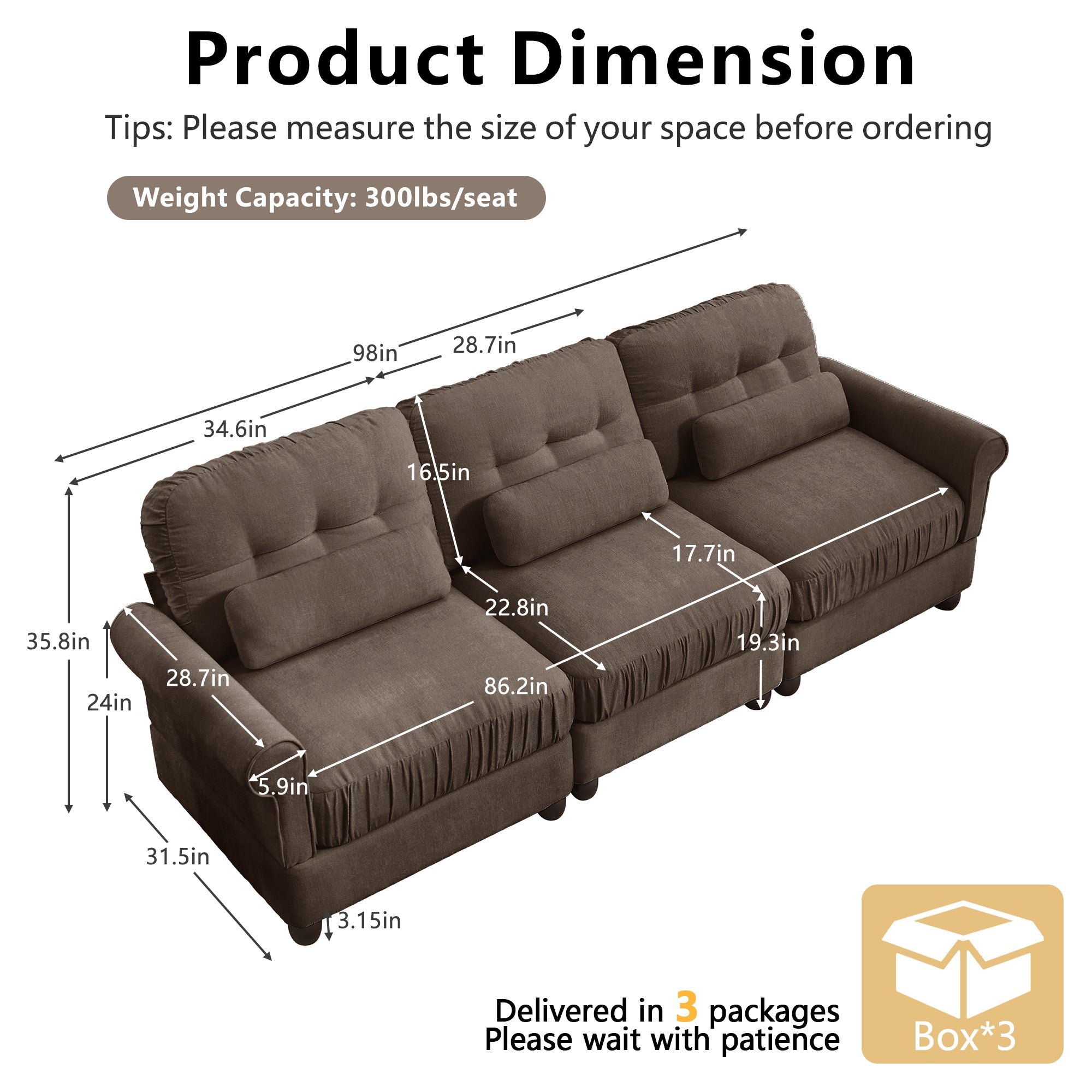 Roselle Classic Chenille Modular Sofa