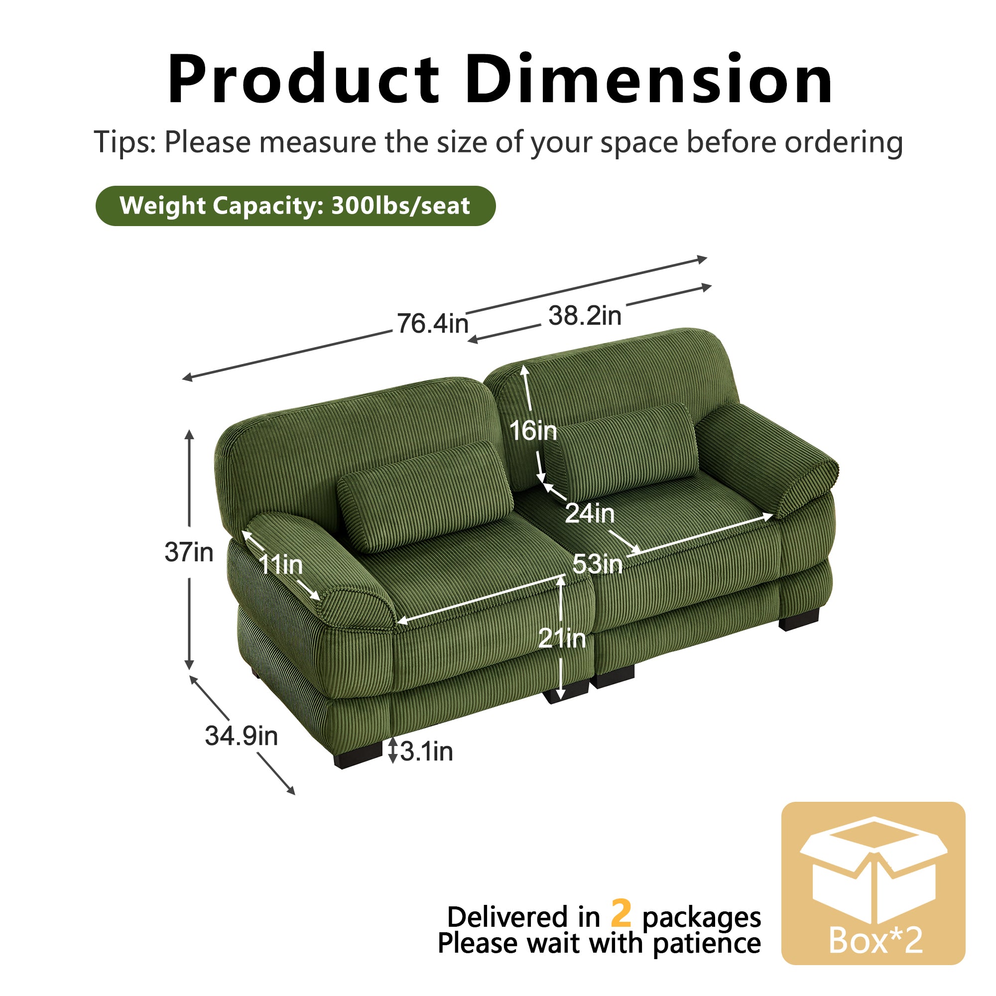 Lunaro Luxe Ribbed Corduroy Modular Sofa