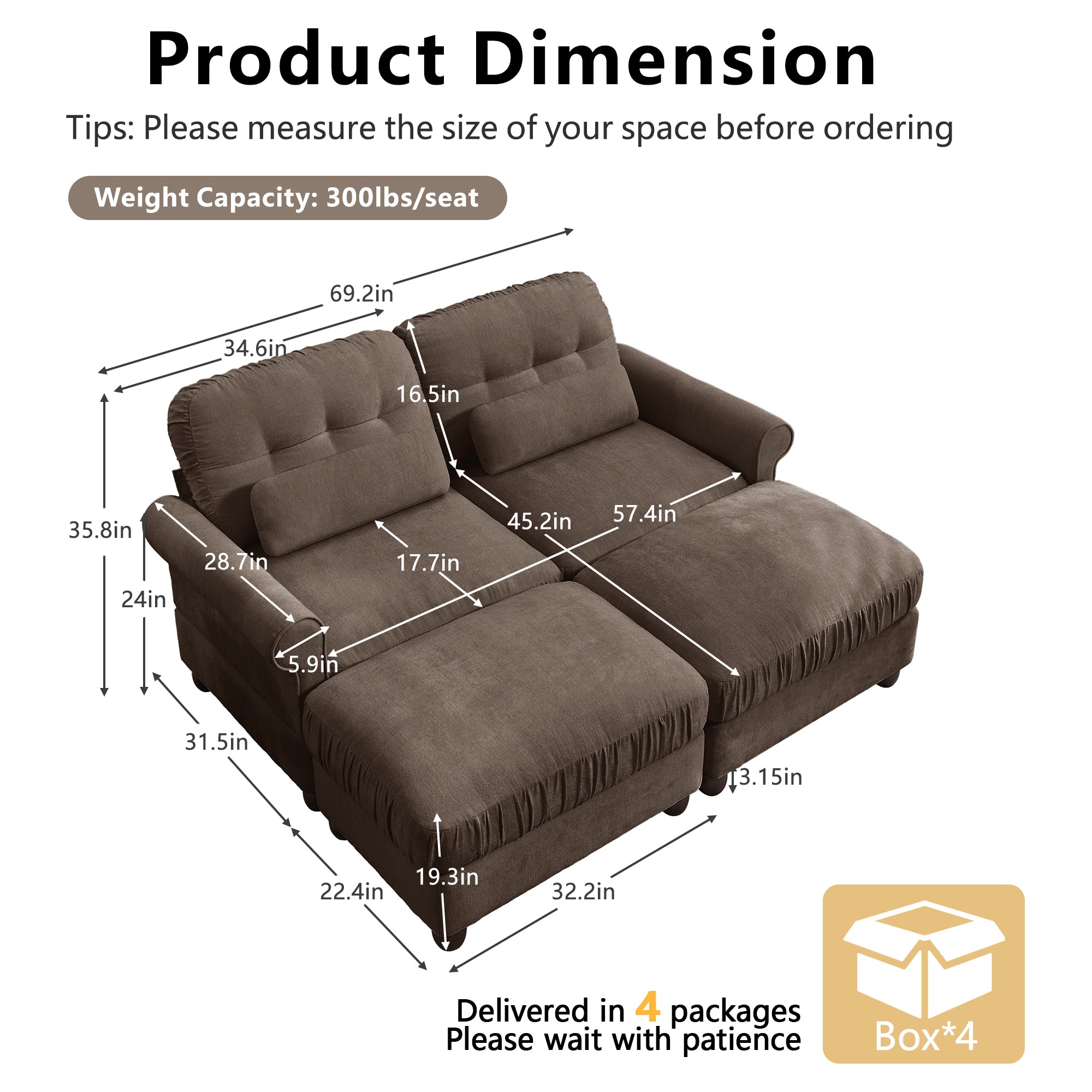 Roselle Classic Chenille Modular Sofa