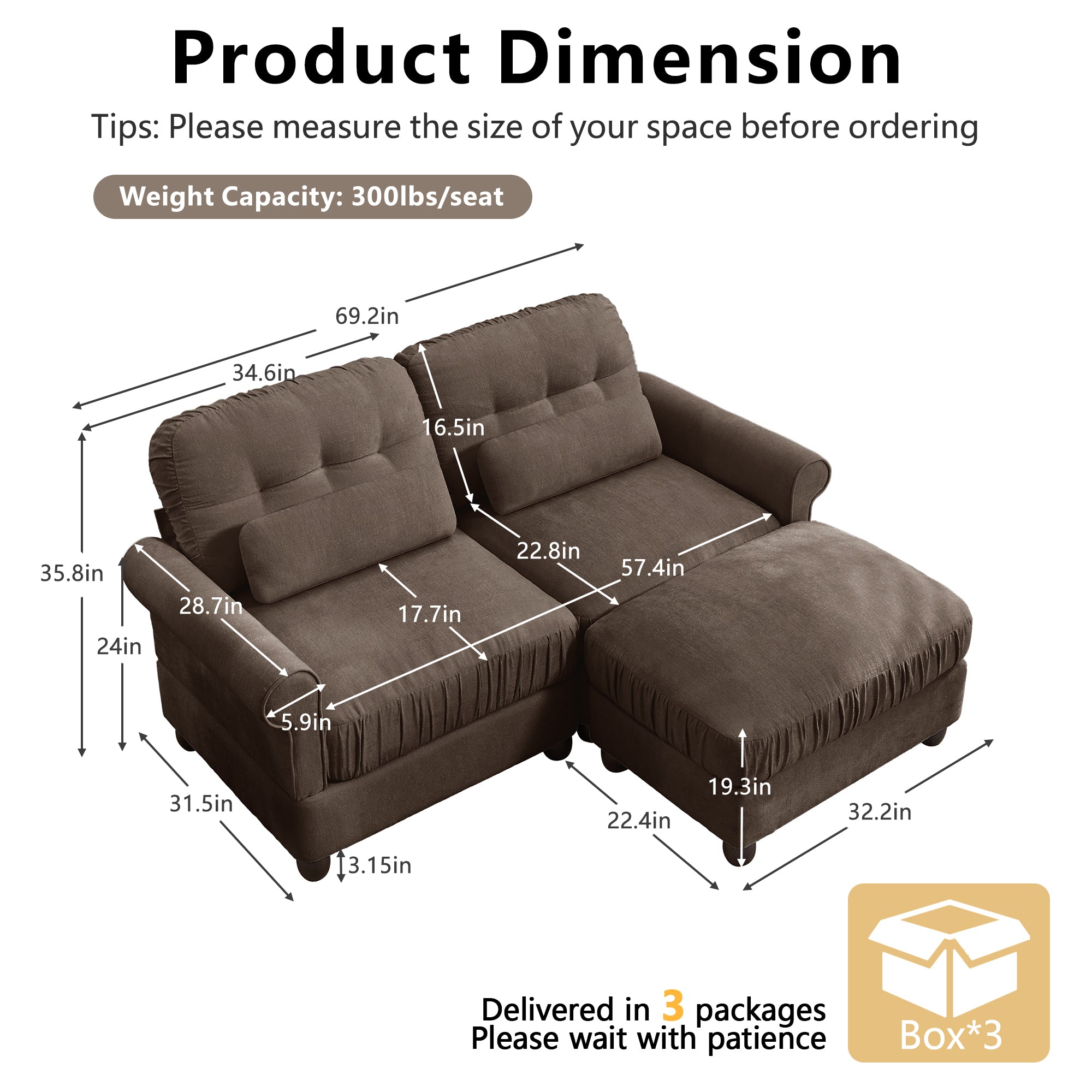 Roselle Classic Chenille Modular Sofa