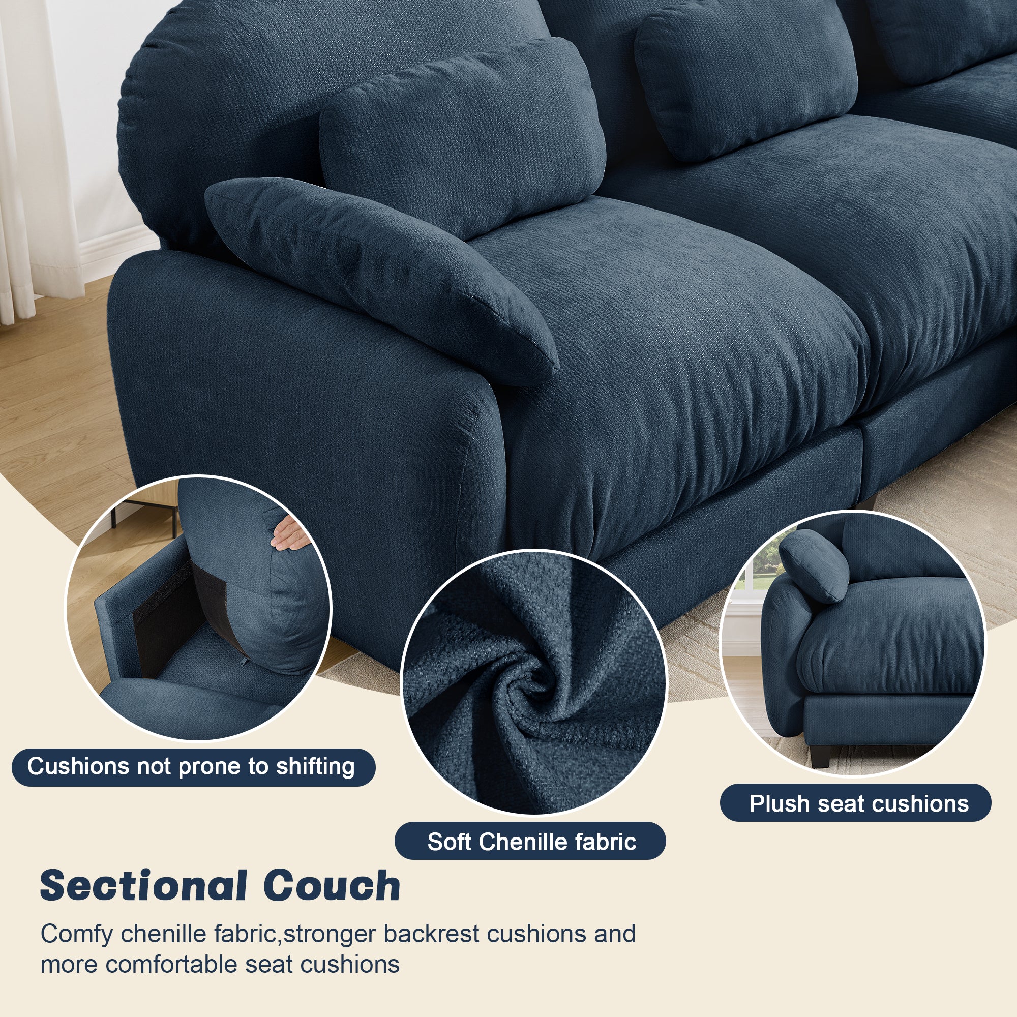 Cloudmere Modern Chenille Modular Sofa