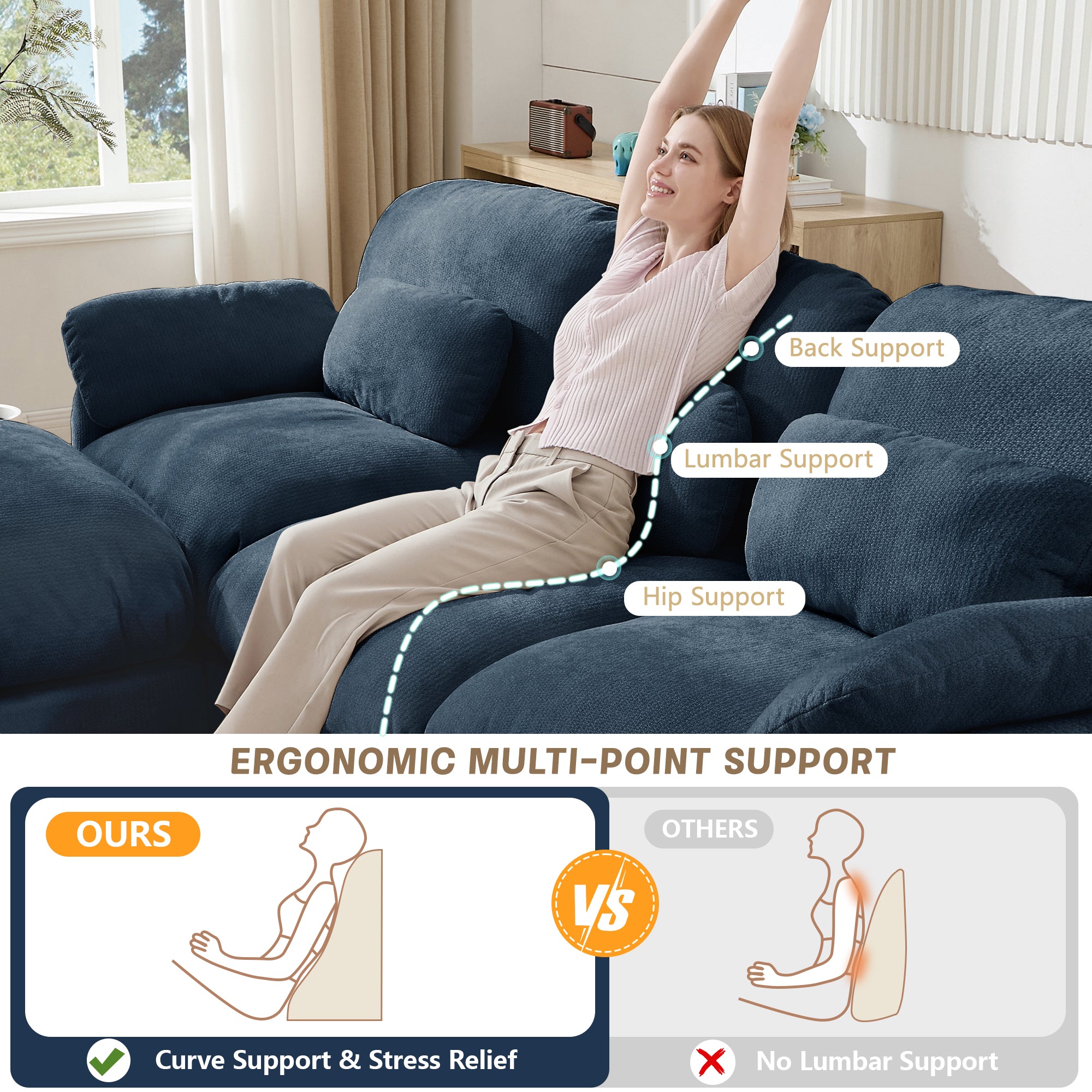 Cloudmere Modern Chenille Modular Sofa