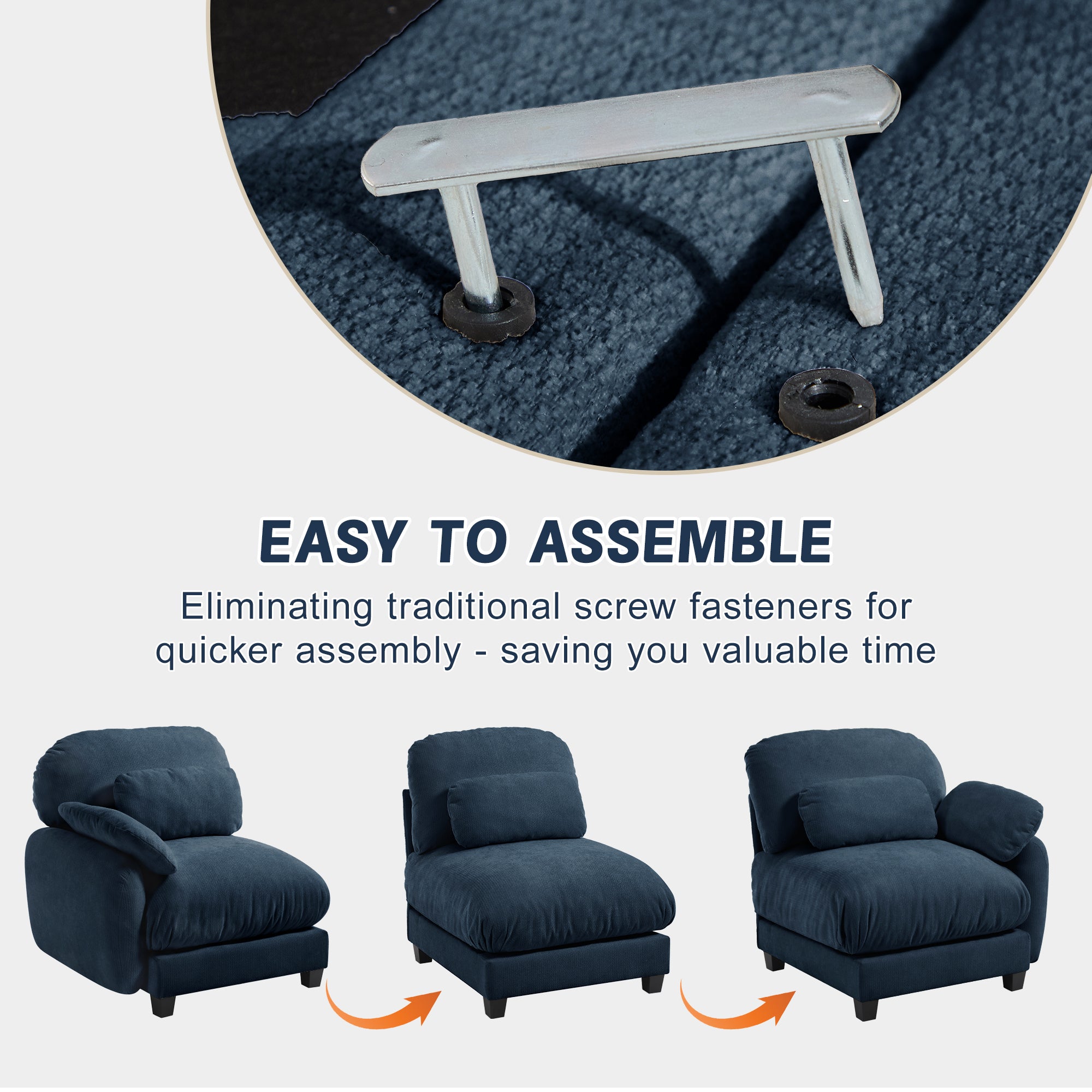 Cloudmere Modern Chenille Modular Sofa