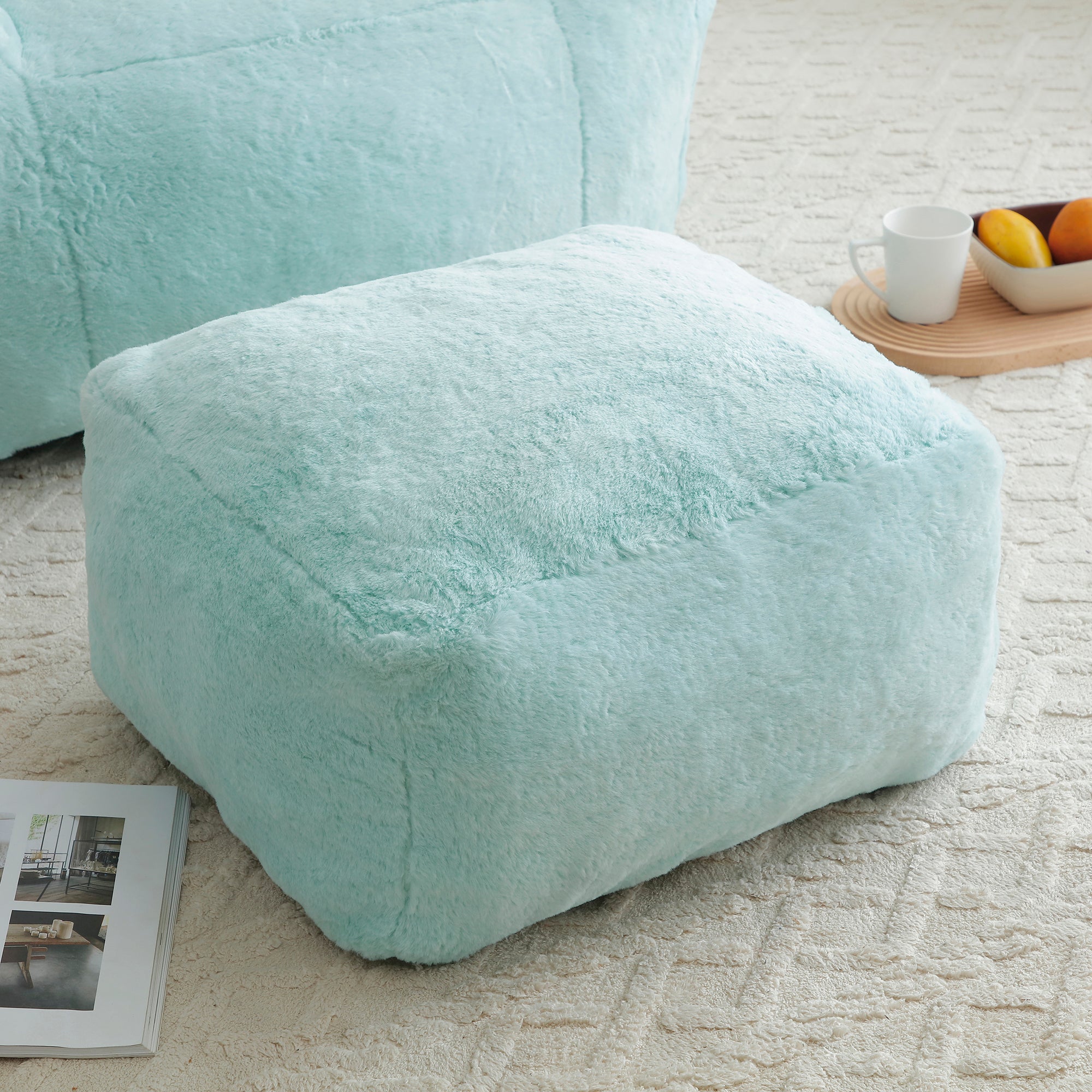 Foam Bean Bag Chair with Footrest