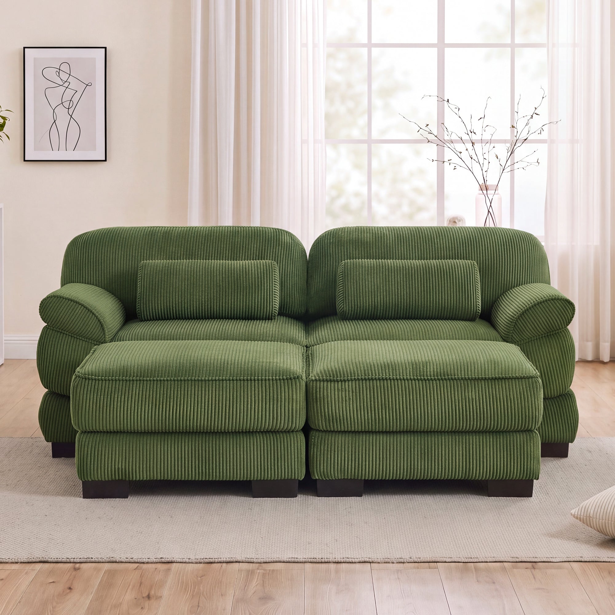 Lunaro Luxe Ribbed Corduroy Modular Sofa