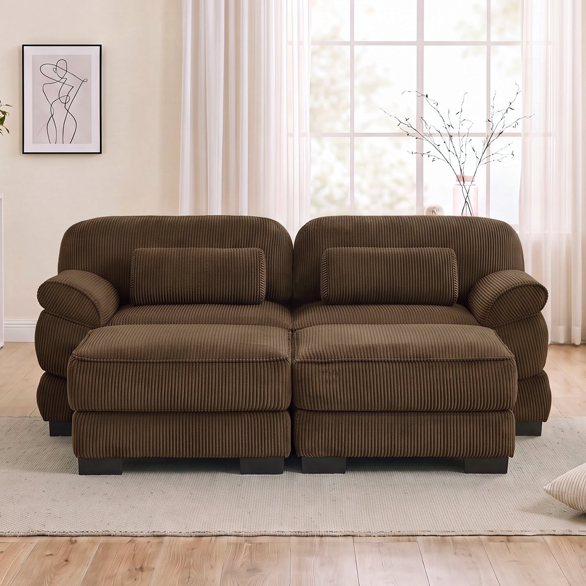 Lunaro Luxe Ribbed Corduroy Modular Sofa