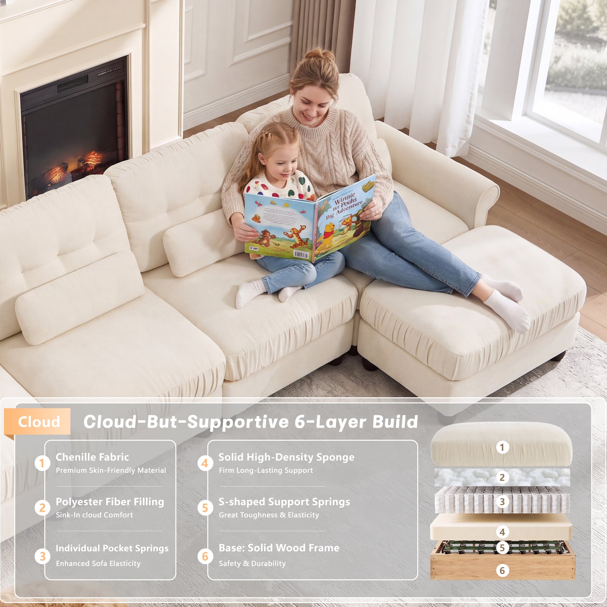 Roselle Classic Chenille Modular Sofa