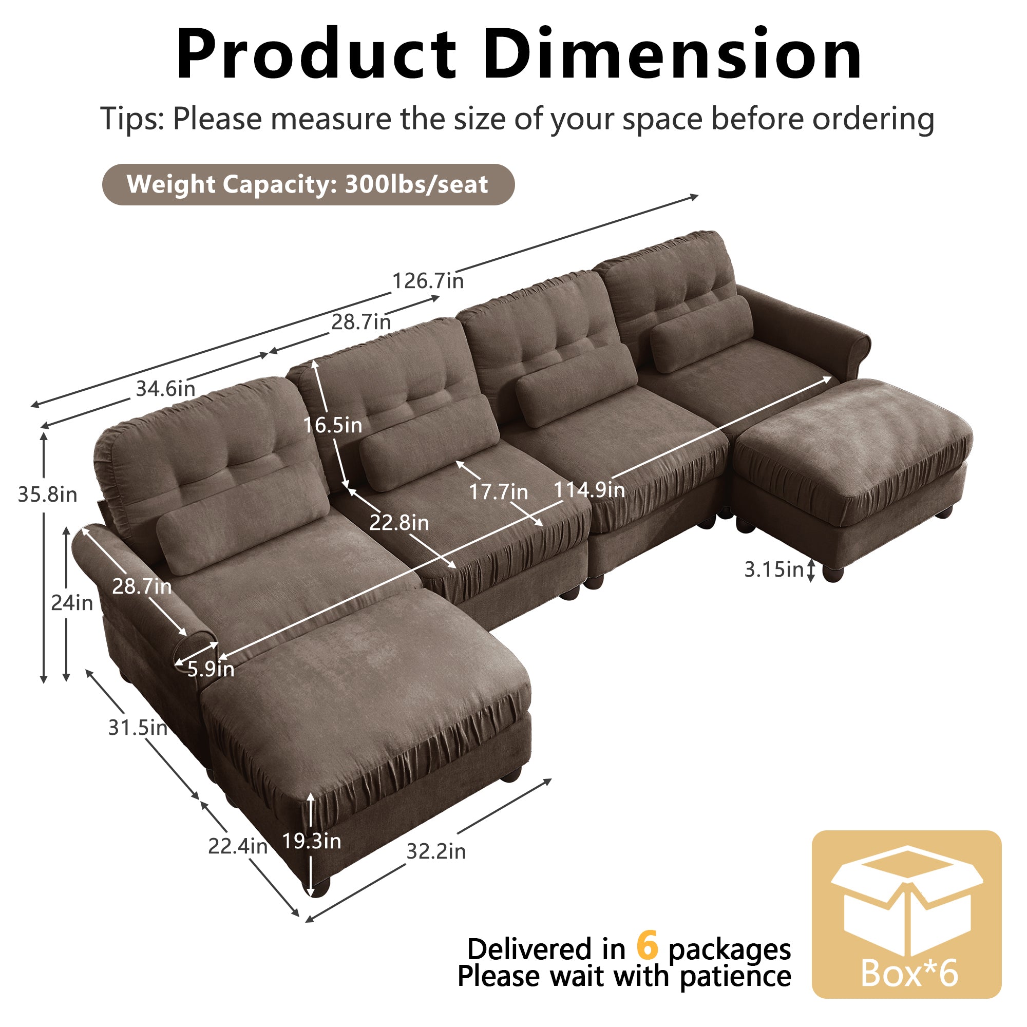 Roselle Classic Chenille Modular Sofa