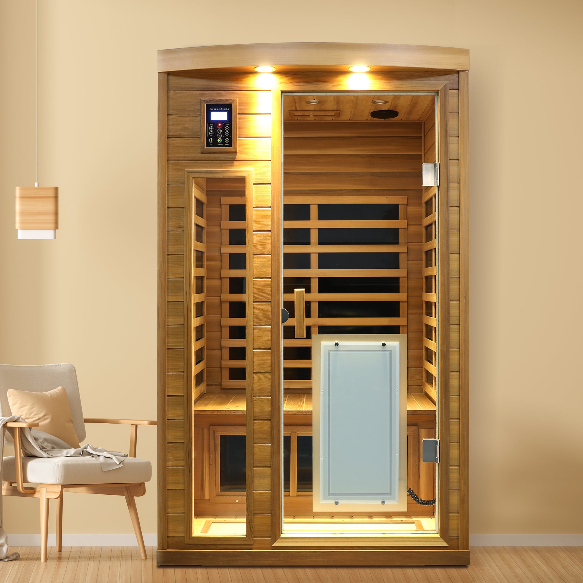 Low EMF 2-Person Red Cedar Far-Infrared Indoor Sauna