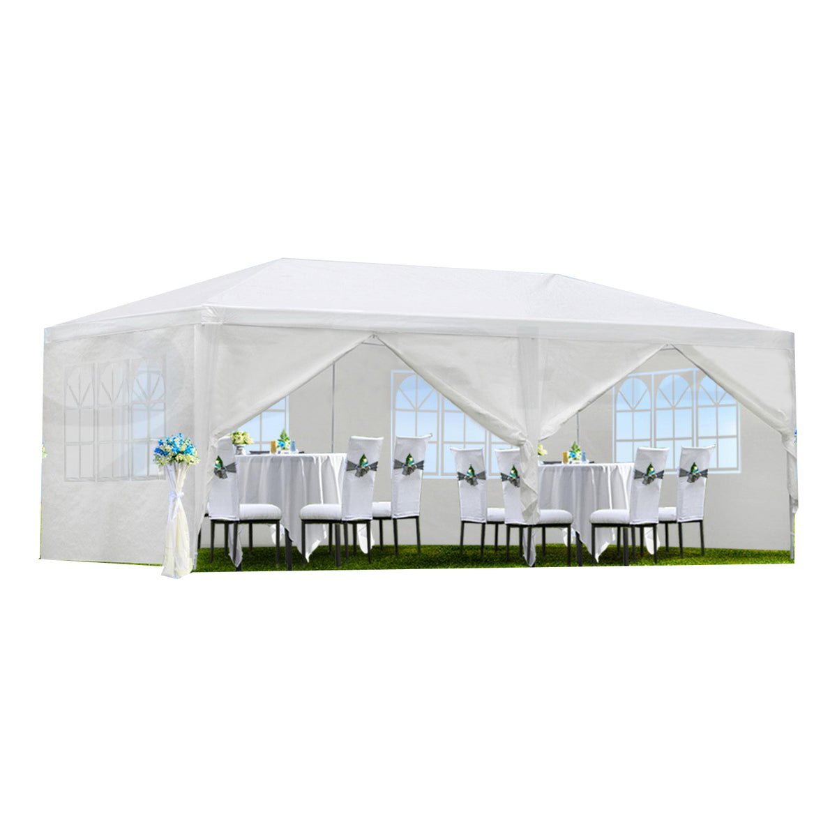 10x20' Outdoor Garden Gazebo Tent with 6 Removable Sidewalls