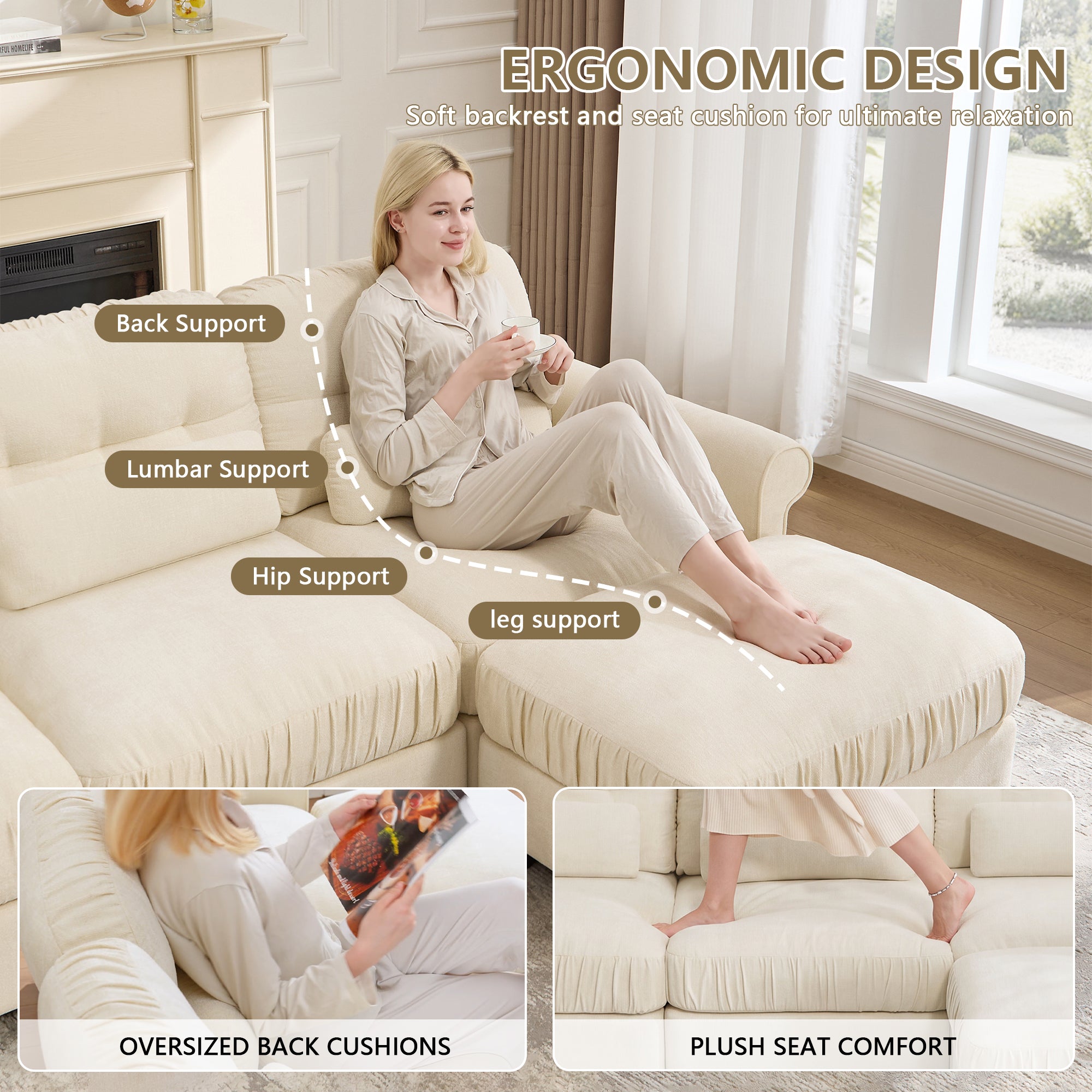 Roselle Classic Chenille Modular Sofa