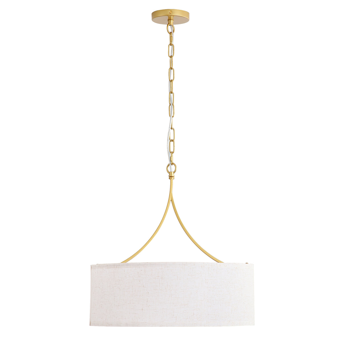 3-Light Gold Drum Pendant Ceiling Light