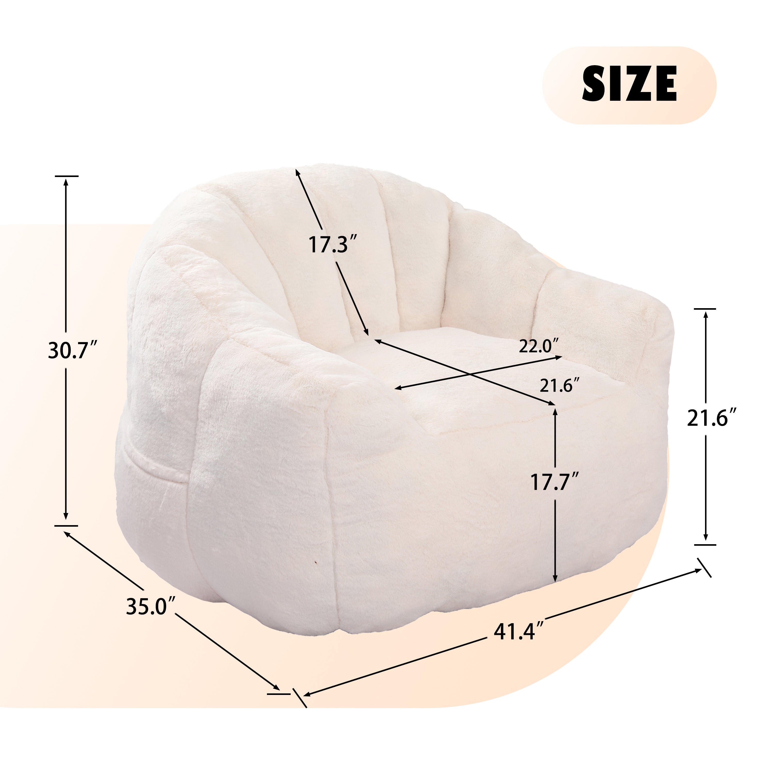Bean Bag Chair with Armrests